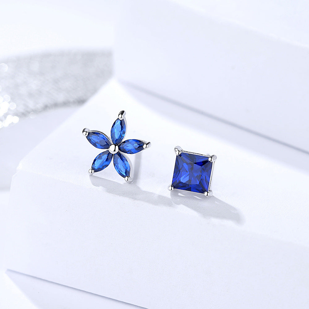 Boxed Bloom Blue Studs - jewellery by BLINGLANE