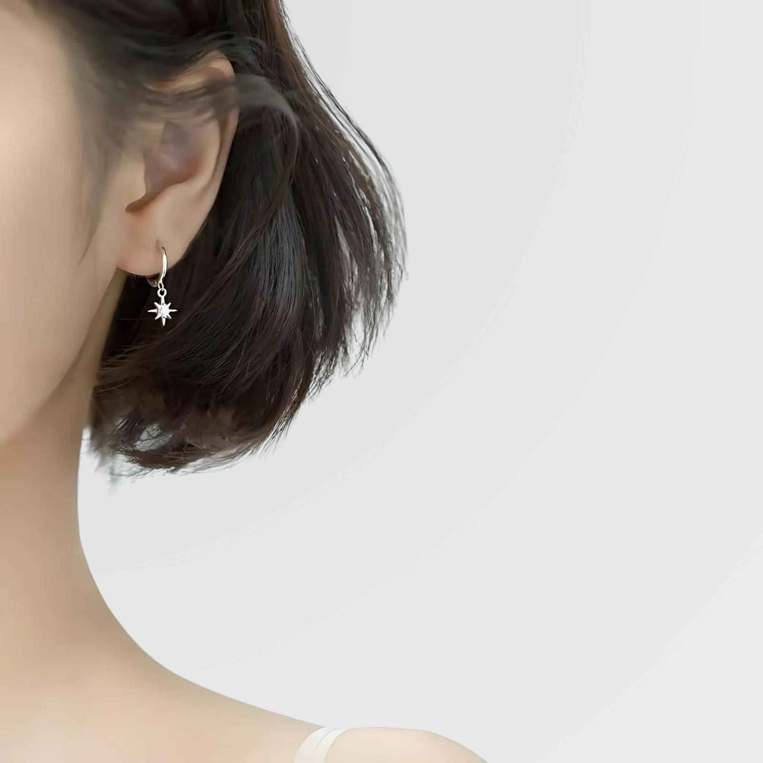 Scintillating Solitaire in Star Hoops - jewellery by BLINGLANE