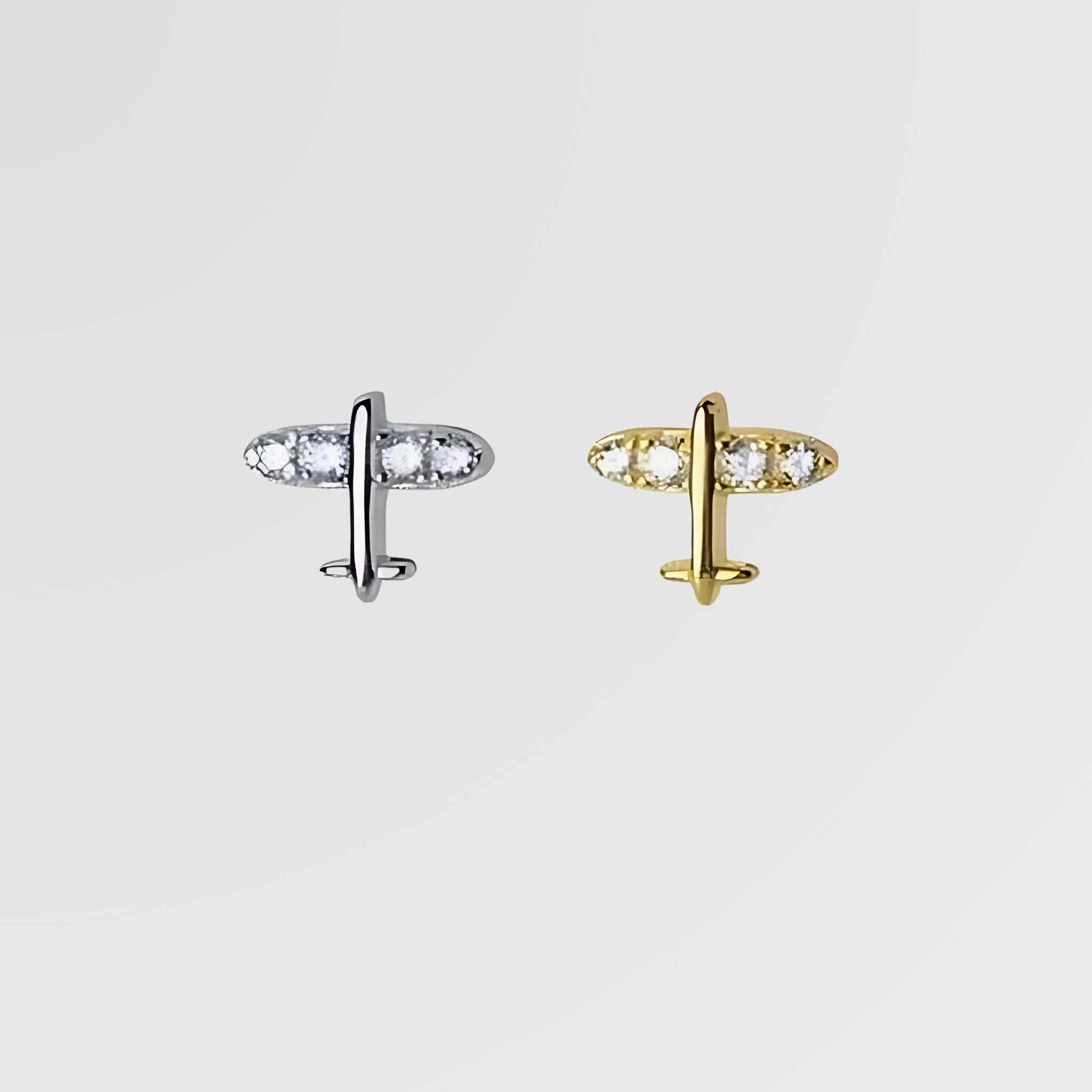 Minimal Airplane Studs - jewellery by BLINGLANE