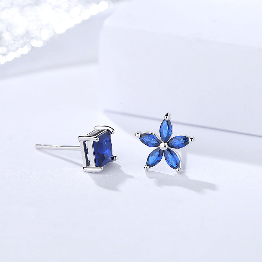 Boxed Bloom Blue Studs - jewellery by BLINGLANE