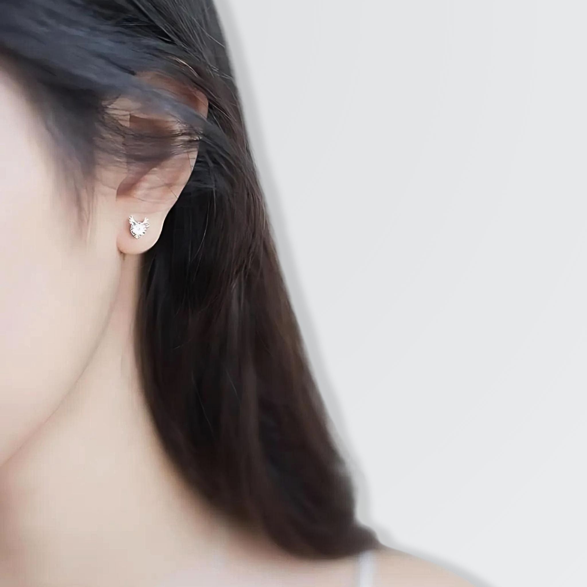 Antlers Minimal Solitaire Studs - jewellery by BLINGLANE