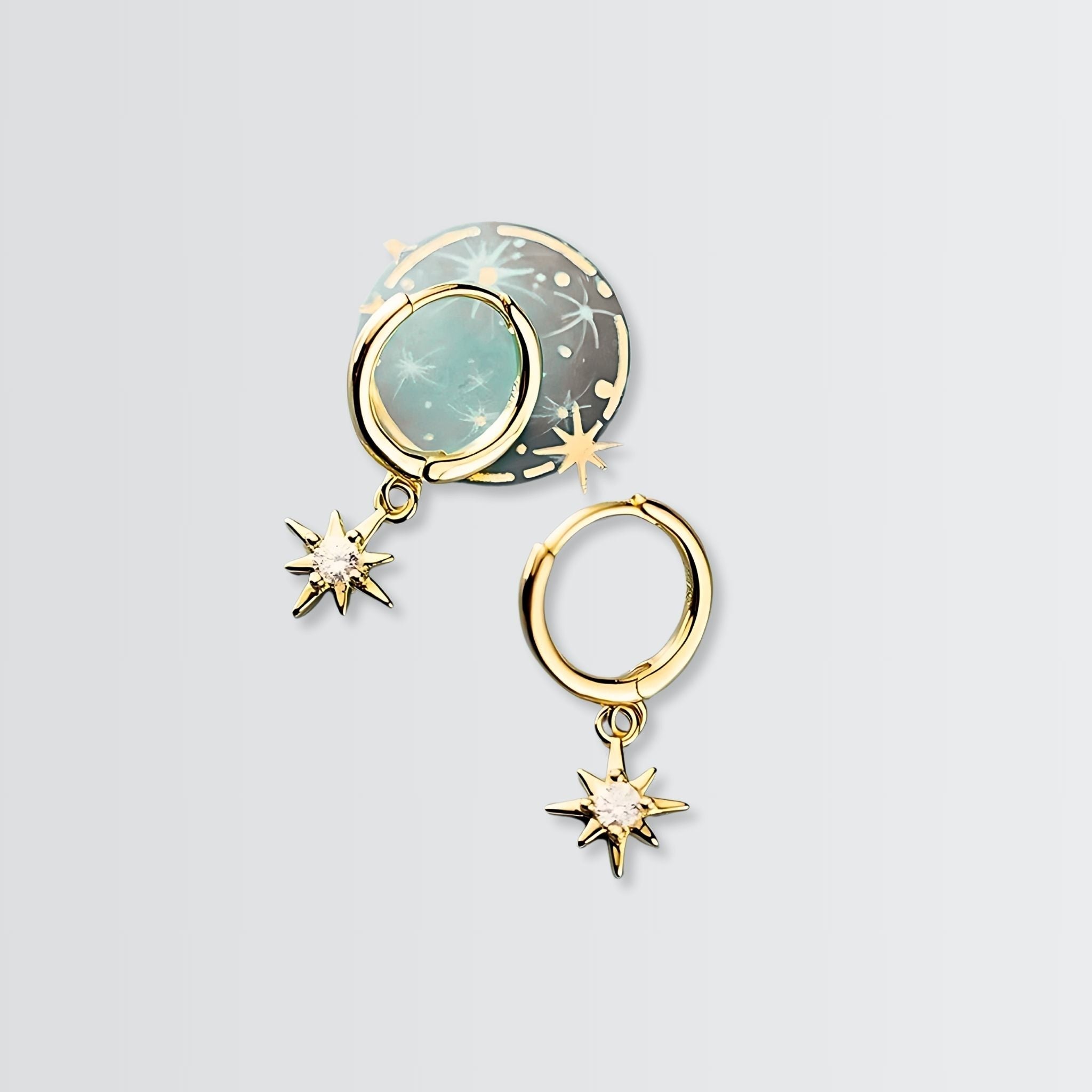 Scintillating Solitaire in Star Hoops - jewellery by BLINGLANE