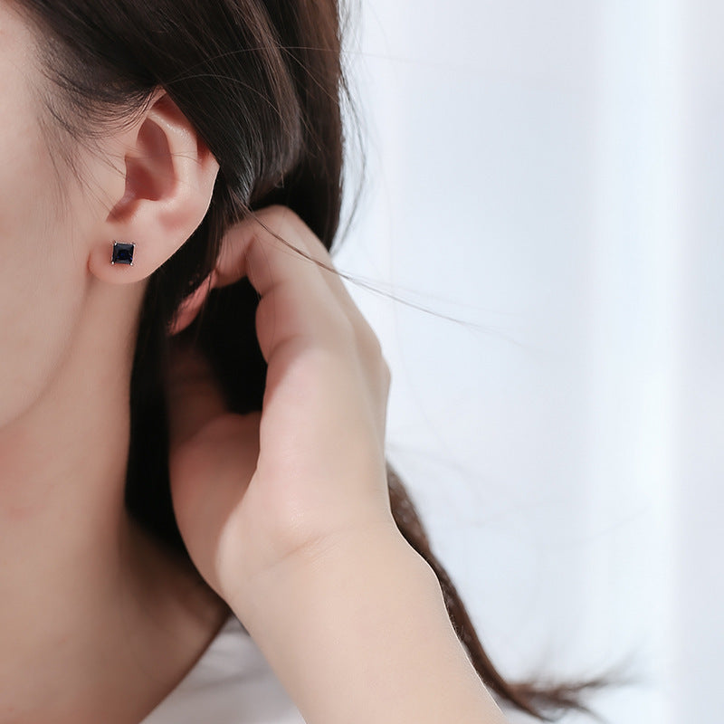 Boxed Bloom Blue Studs - jewellery by BLINGLANE