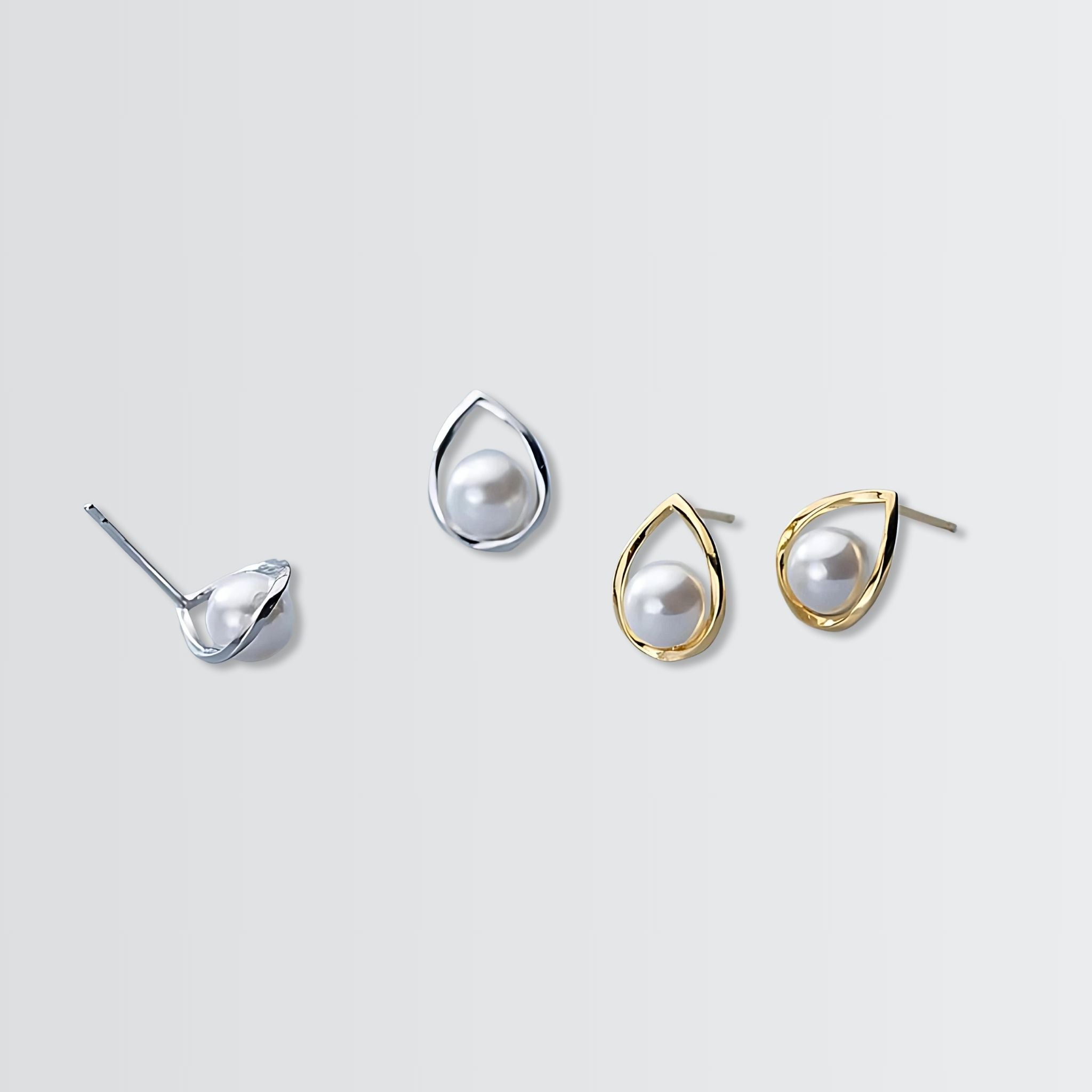 Leafy Pearl Minimal Studs - jewellery by BLINGLANE