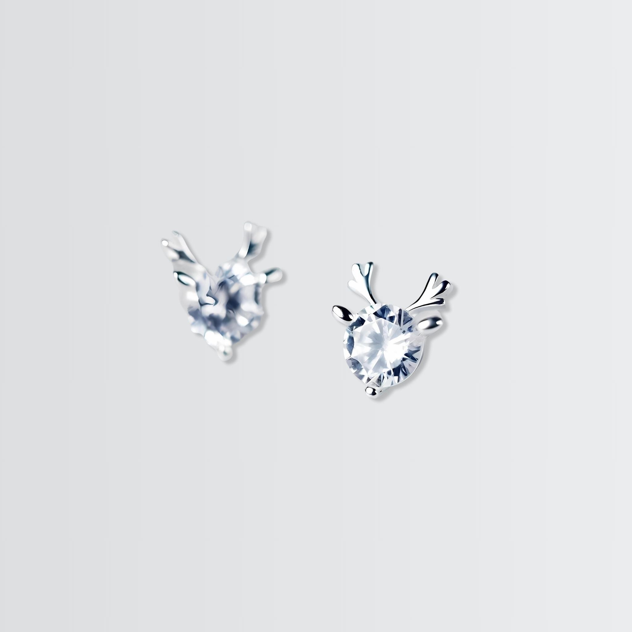 Antlers Minimal Solitaire Studs - jewellery by BLINGLANE