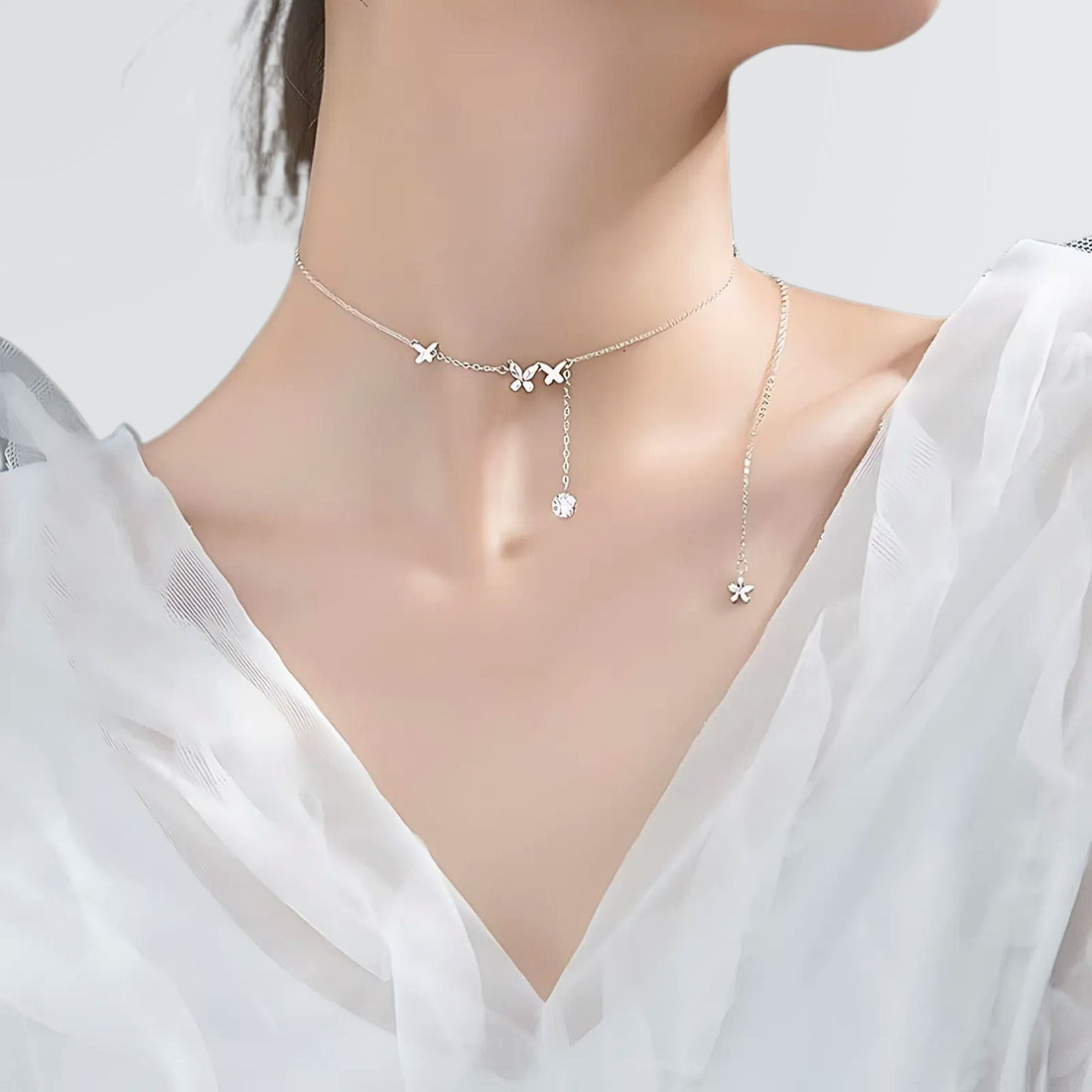 Twinkling Butterflies Minimal Necklace - jewellery by BLINGLANE