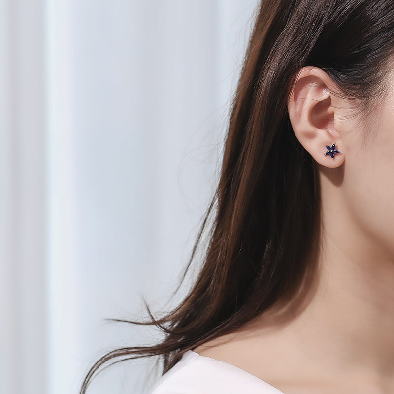 Boxed Bloom Blue Studs - jewellery by BLINGLANE