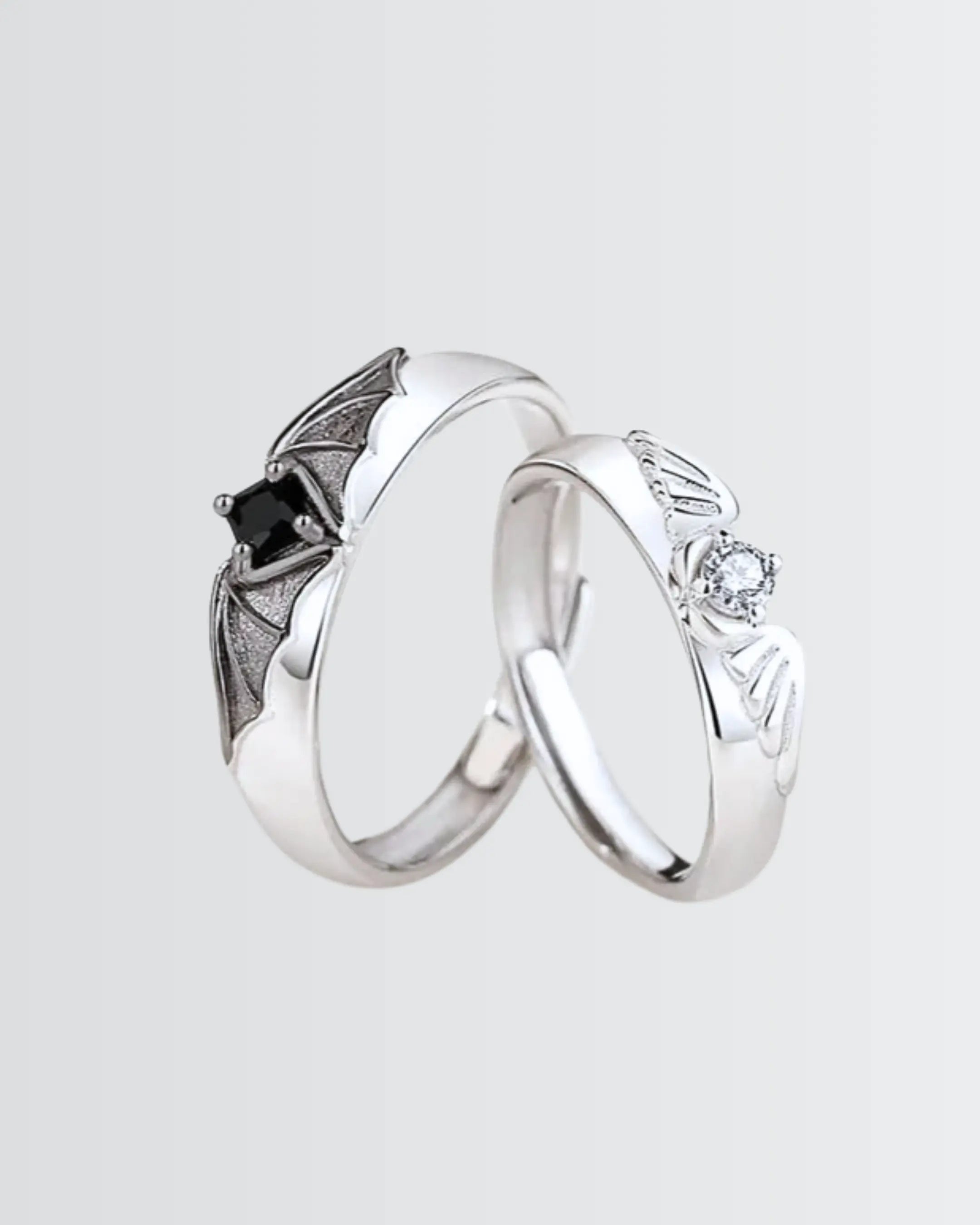 Angel Meets Bat Love Bands - Silver Ring by BLINGLANE