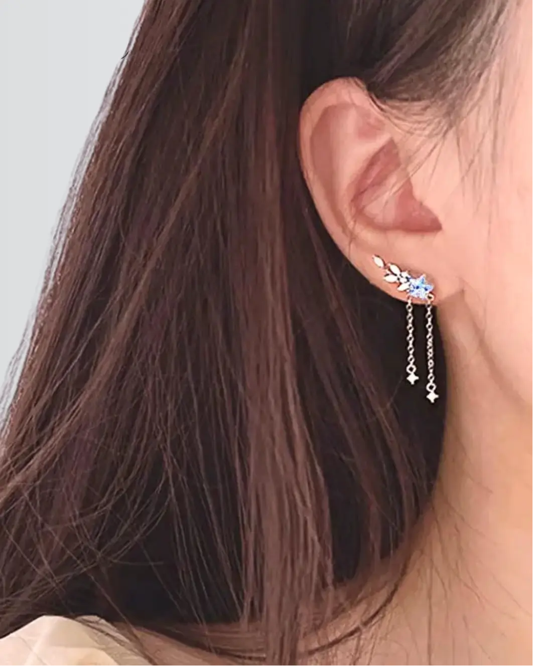 Azure Star Blush Earrings - Silver Earrings by BLINGLANE