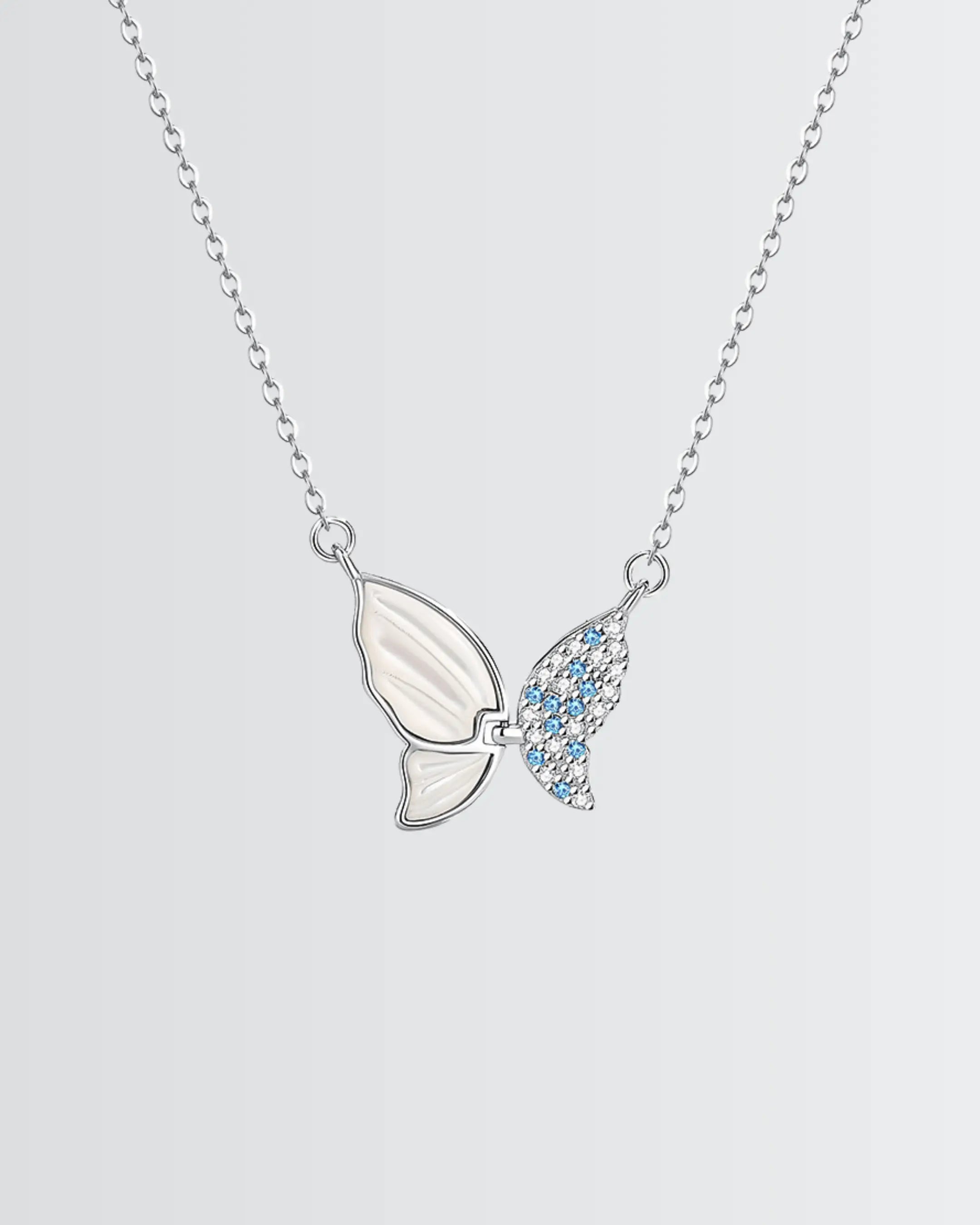 Blingfly Shimmering Necklace - Silver Necklace by BLINGLANE