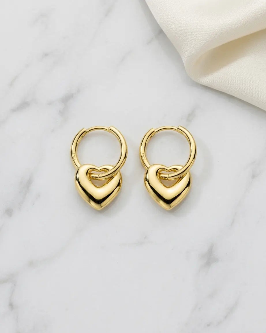Bold In Love Hoop Earrings - Silver Earrings by BLINGLANE