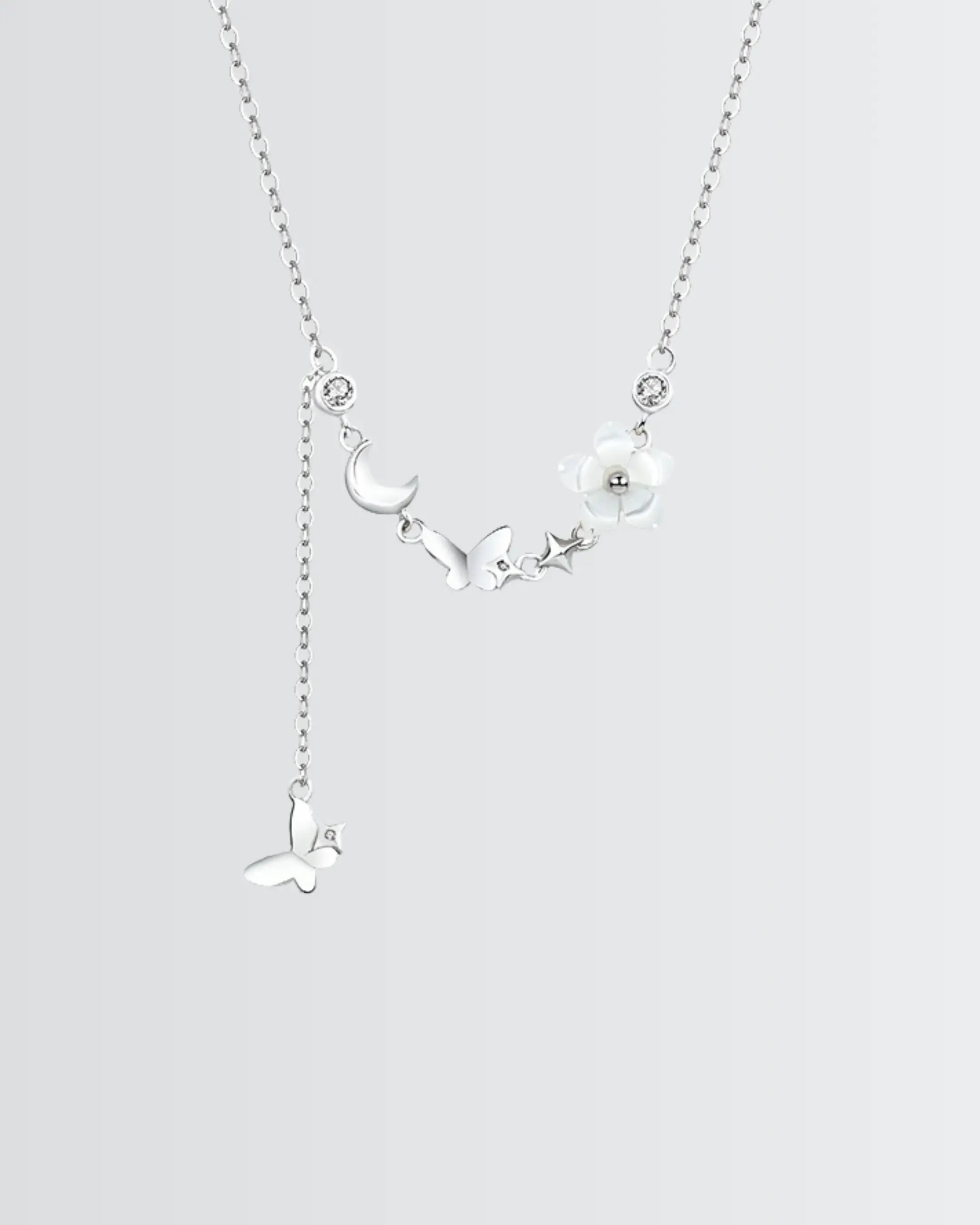 Born To Blossom Necklace - Silver Necklace by BLINGLANE