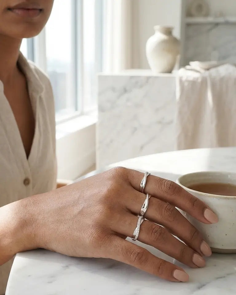 Bound By Love Forever Love Bands - Silver Rings by BLINGLANE