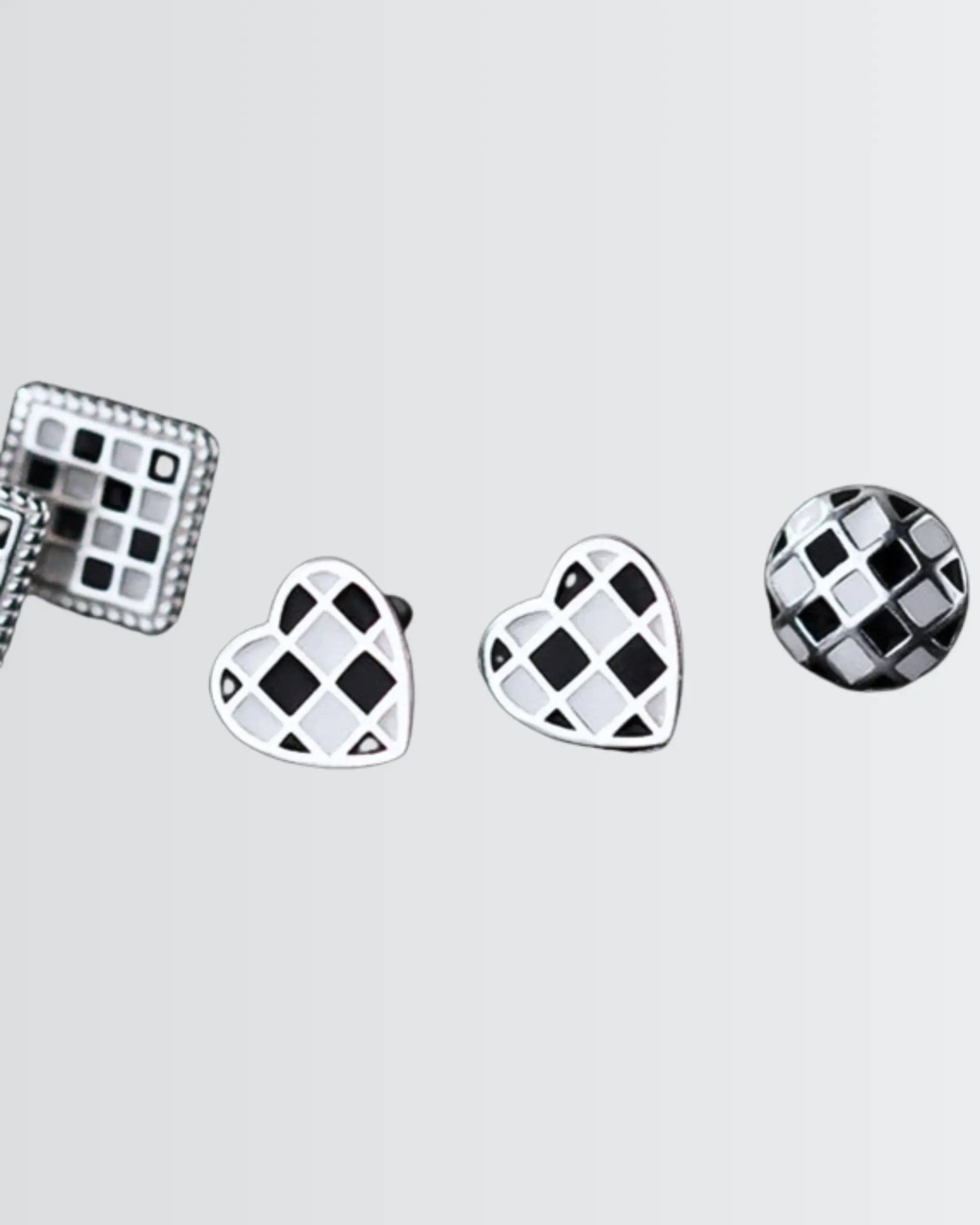 Chess Charm Studs - Silver Earrings by BLINGLANE