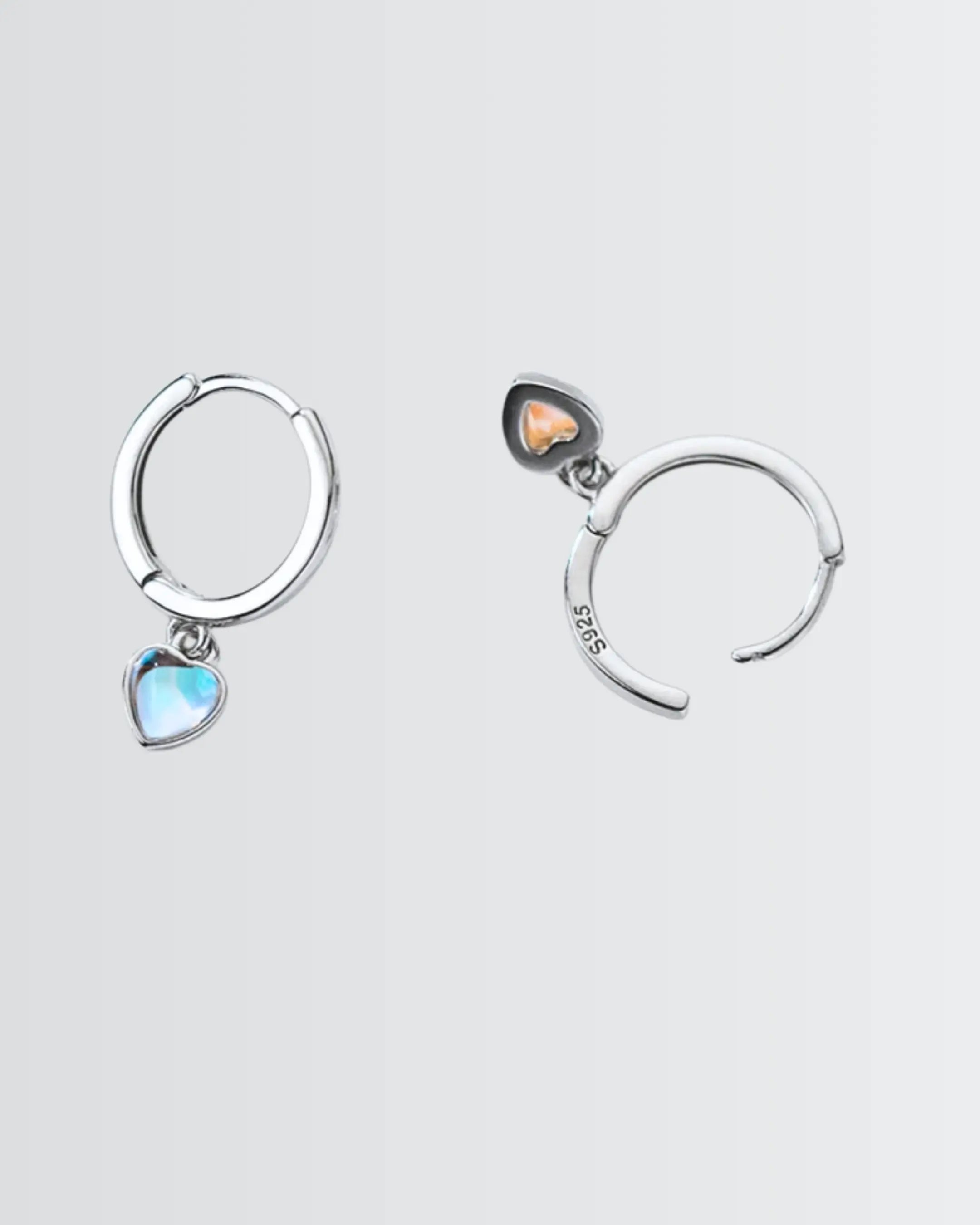 Classic Heart Hoops - Silver Earrings by BLINGLANE