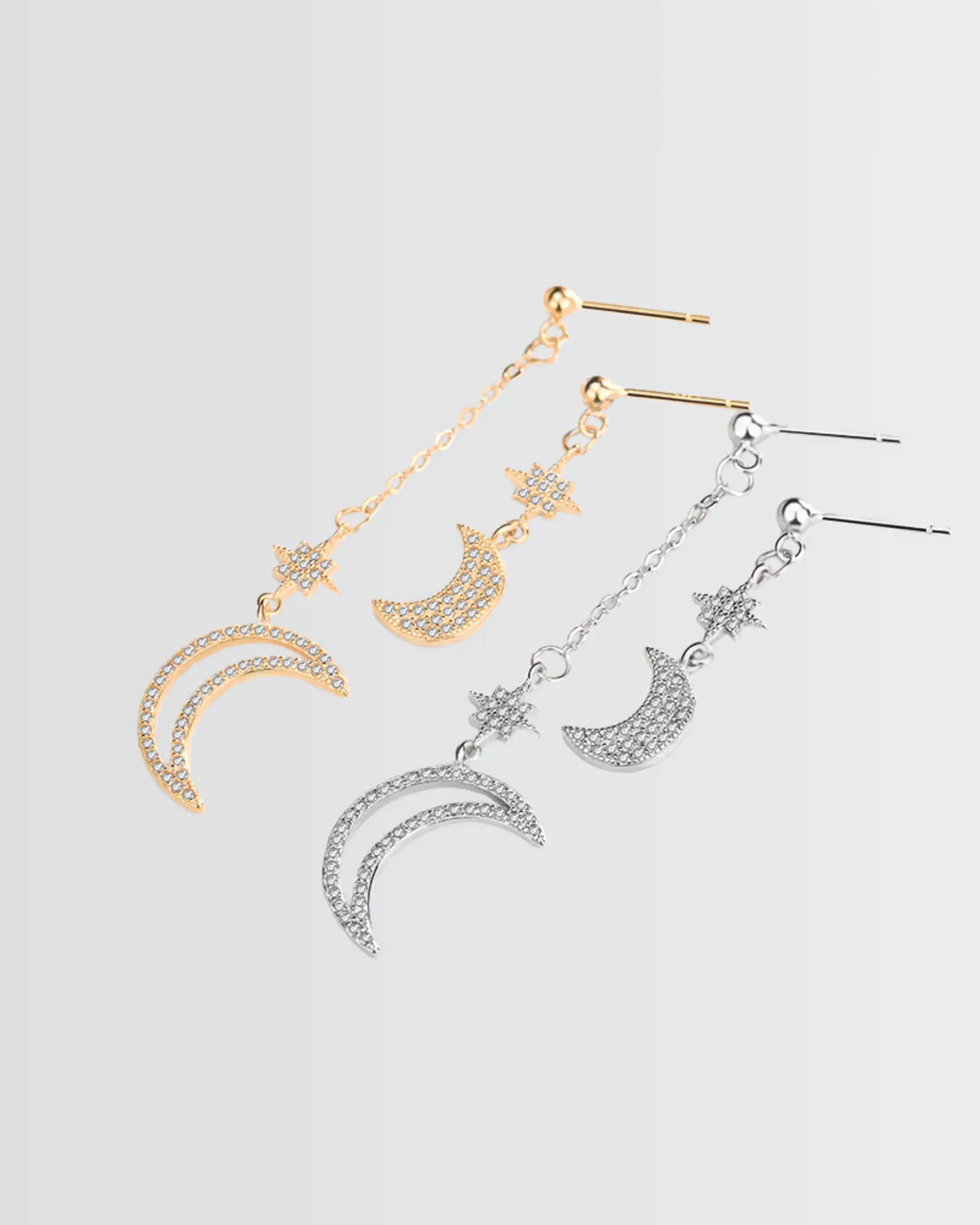 Cosmic Curve Elegant Earrings - Silver Earrings by BLINGLANE