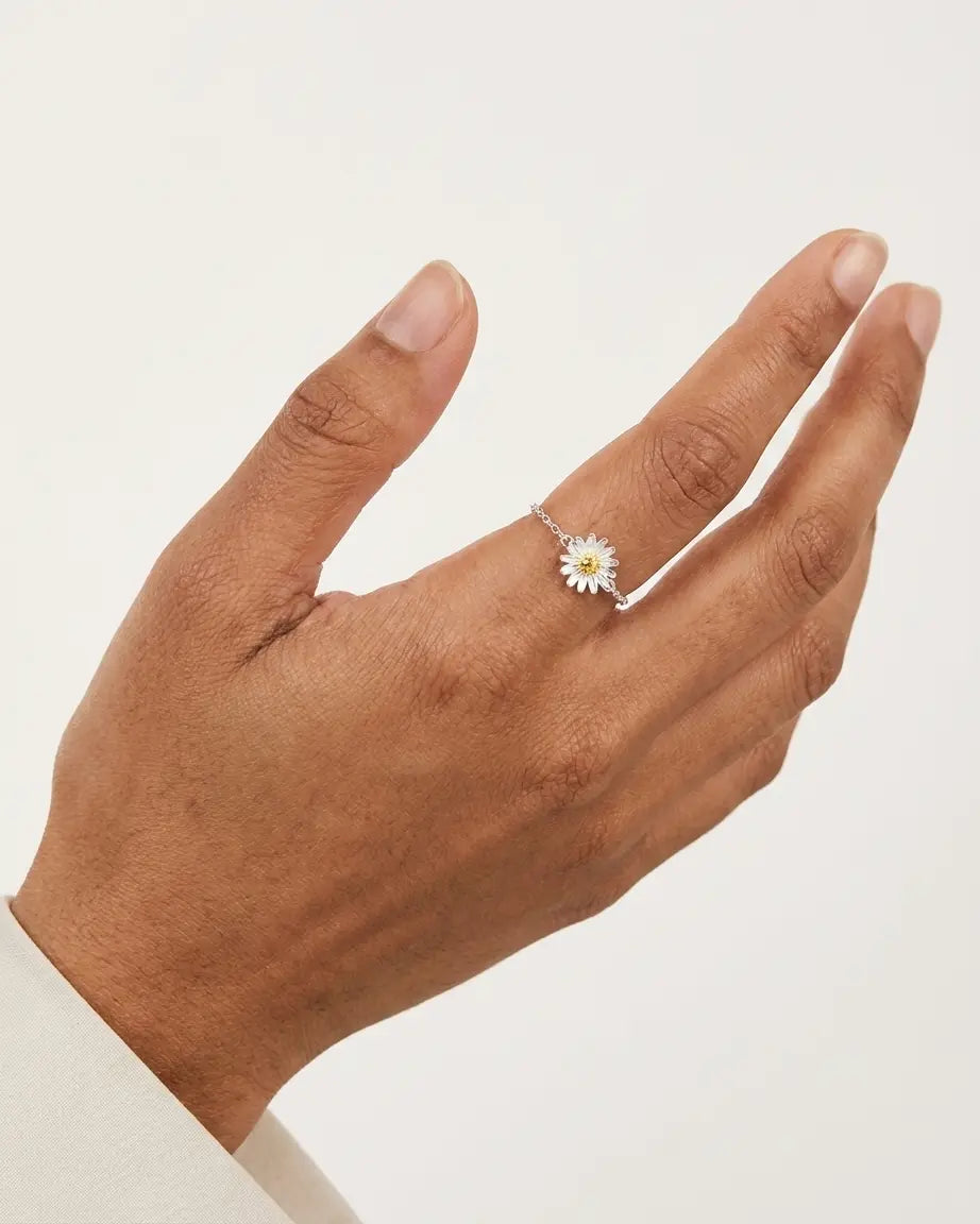 Dahlia Elite Chain Ring - Silver Ring by BLINGLANE