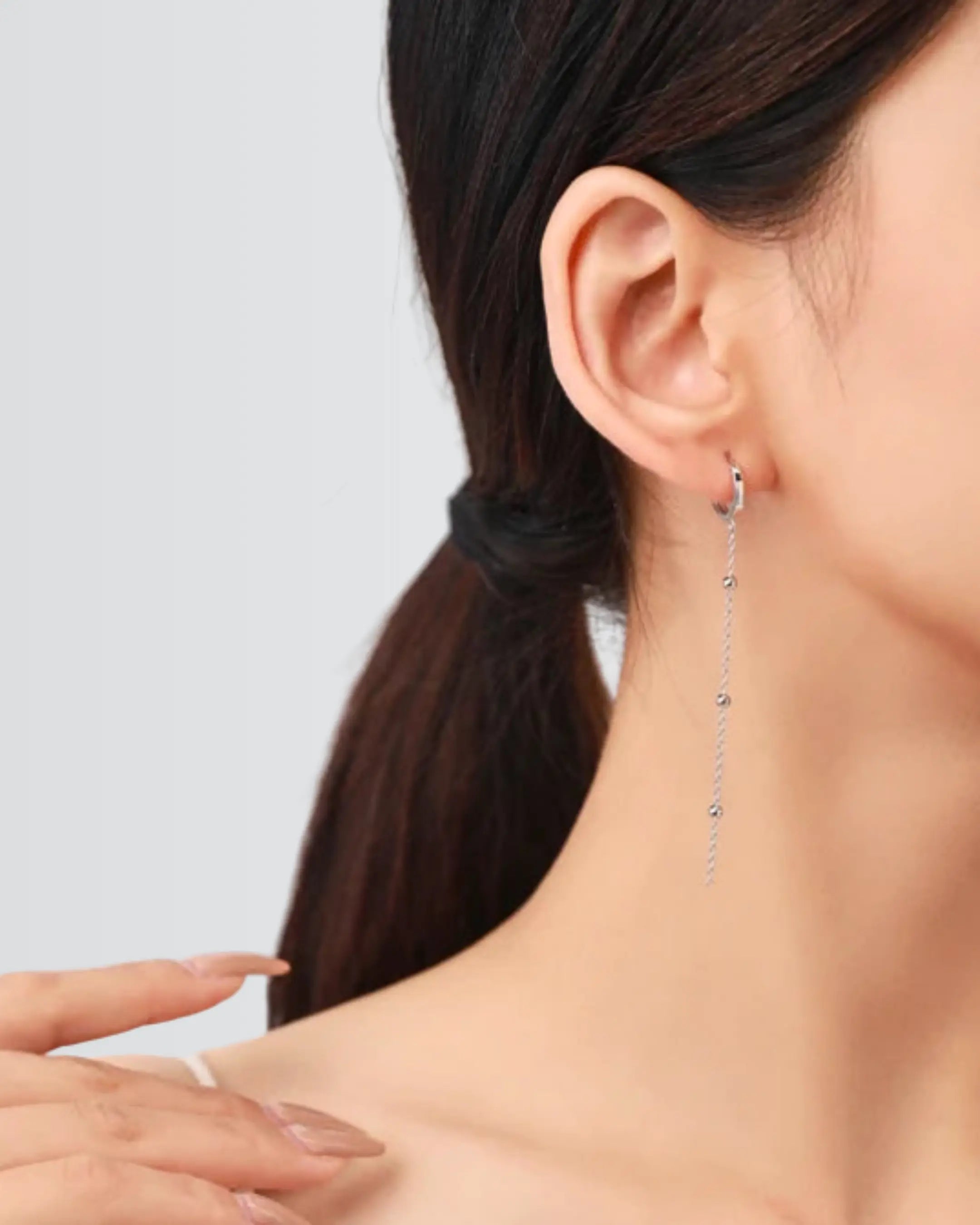 Dainty Drape Hoops Earrings - Silver Earrings by BLINGLANE