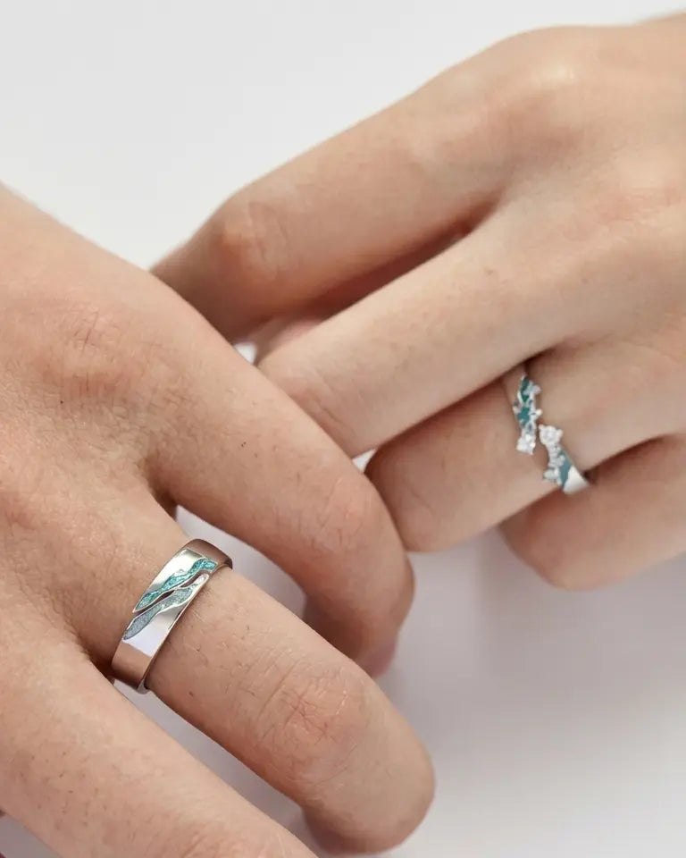 Deeply In Love With You Love Bands - Silver Rings by BLINGLANE