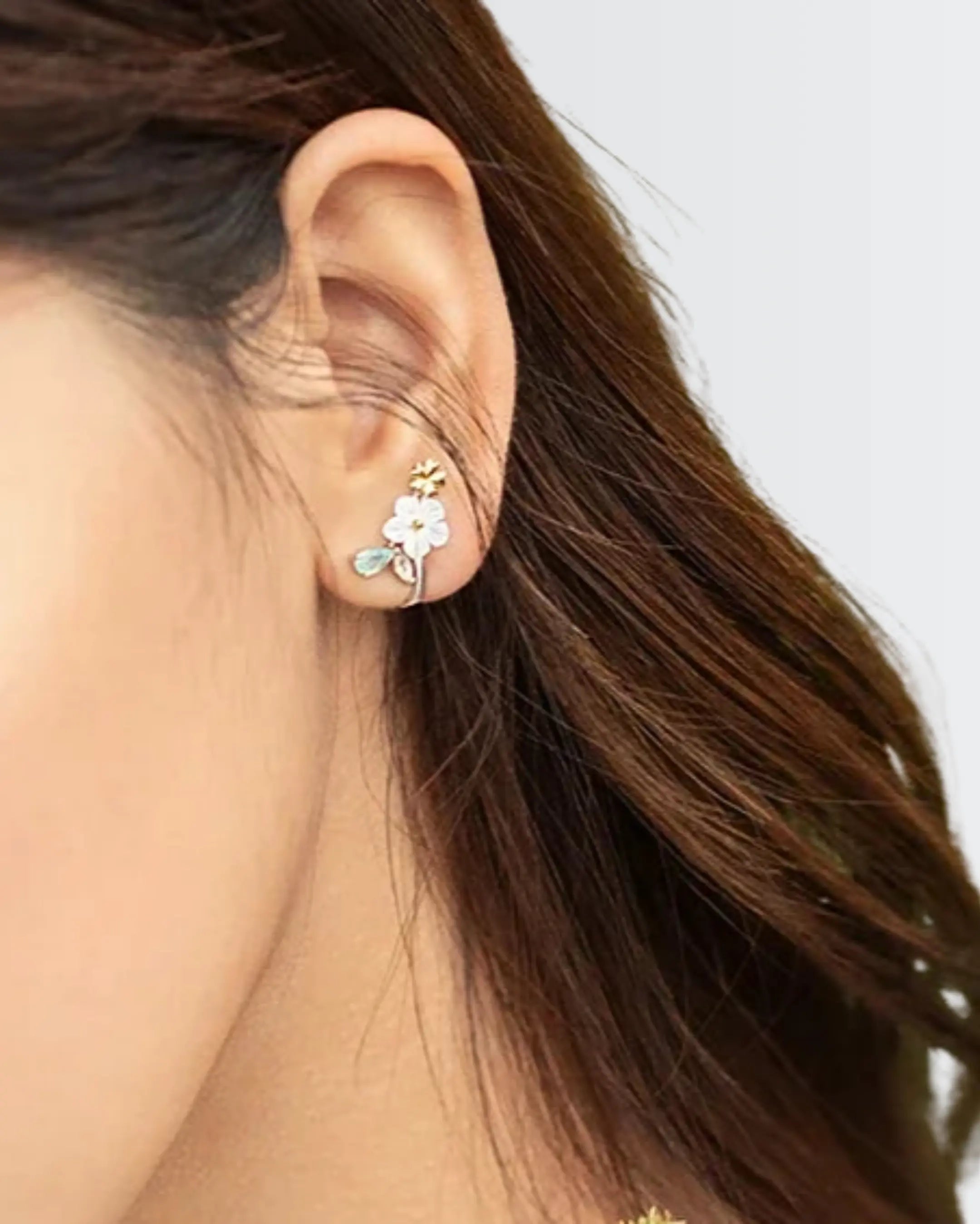 Efflorescence Clip On Earcuffs - Silver Earrings by BLINGLANE
