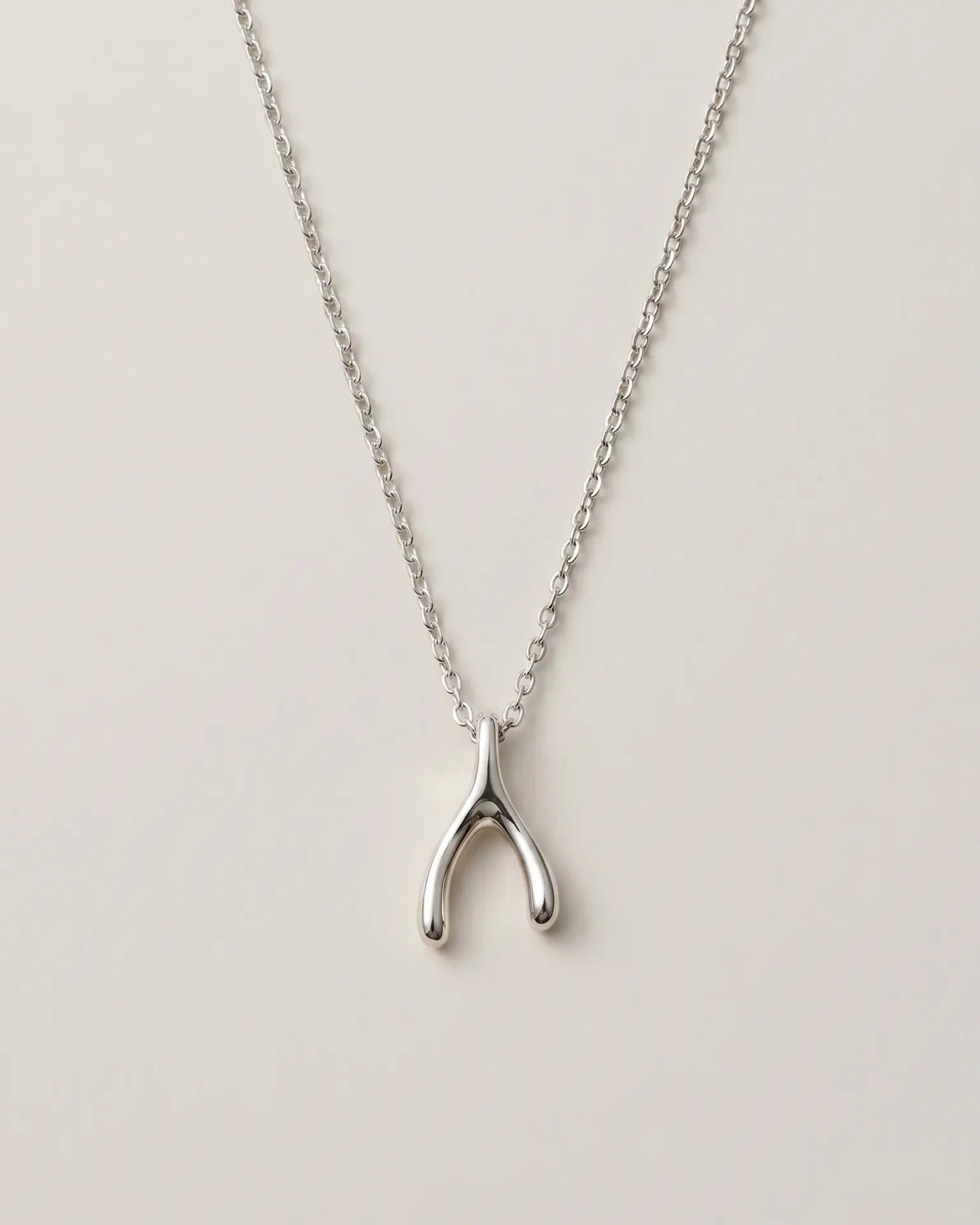 Elegant Wishbone Minimal Necklace - Silver Necklace by BLINGLANE