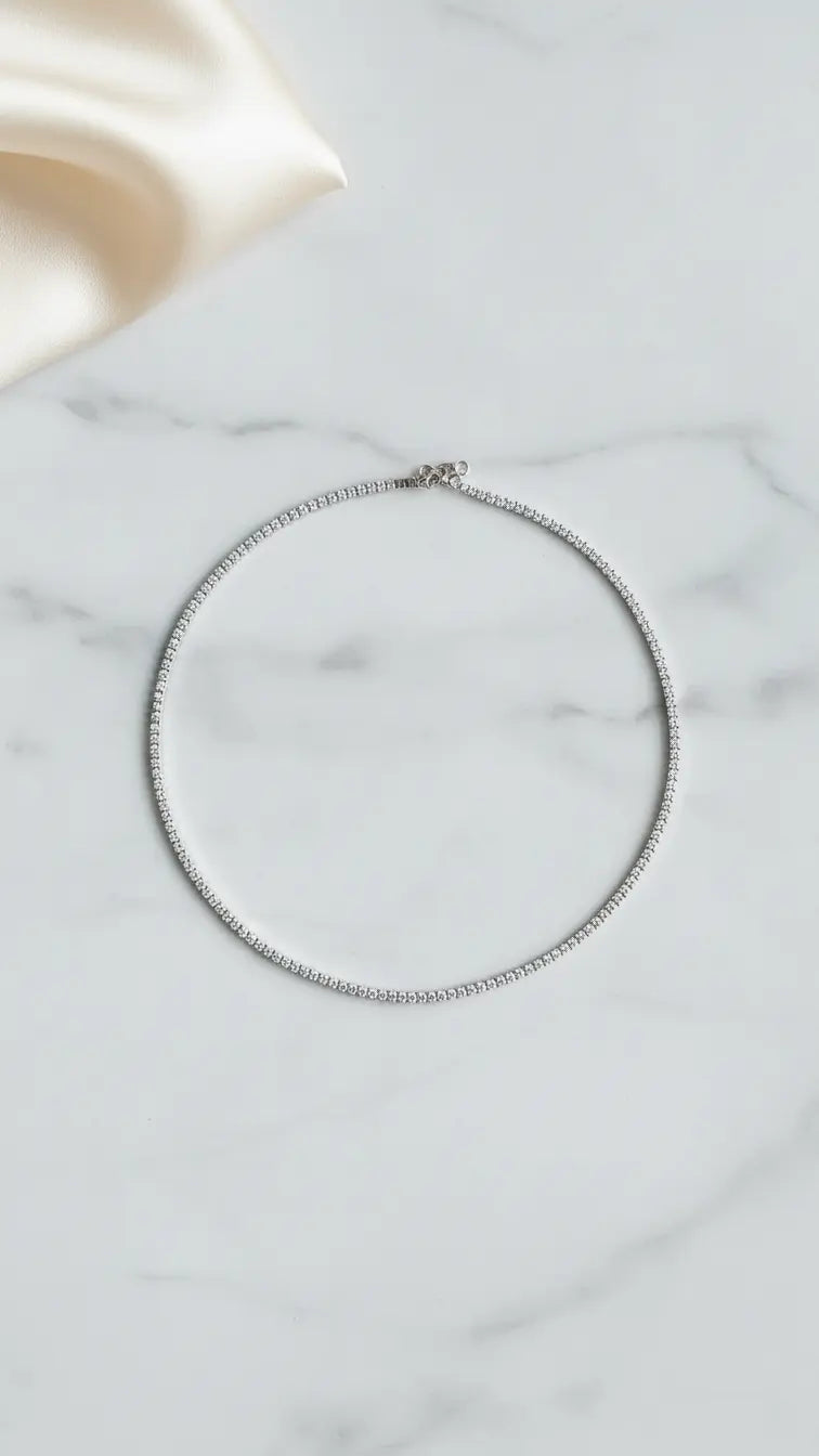 Elite Enlightened Solitaires Necklace - Silver Necklace by BLINGLANE