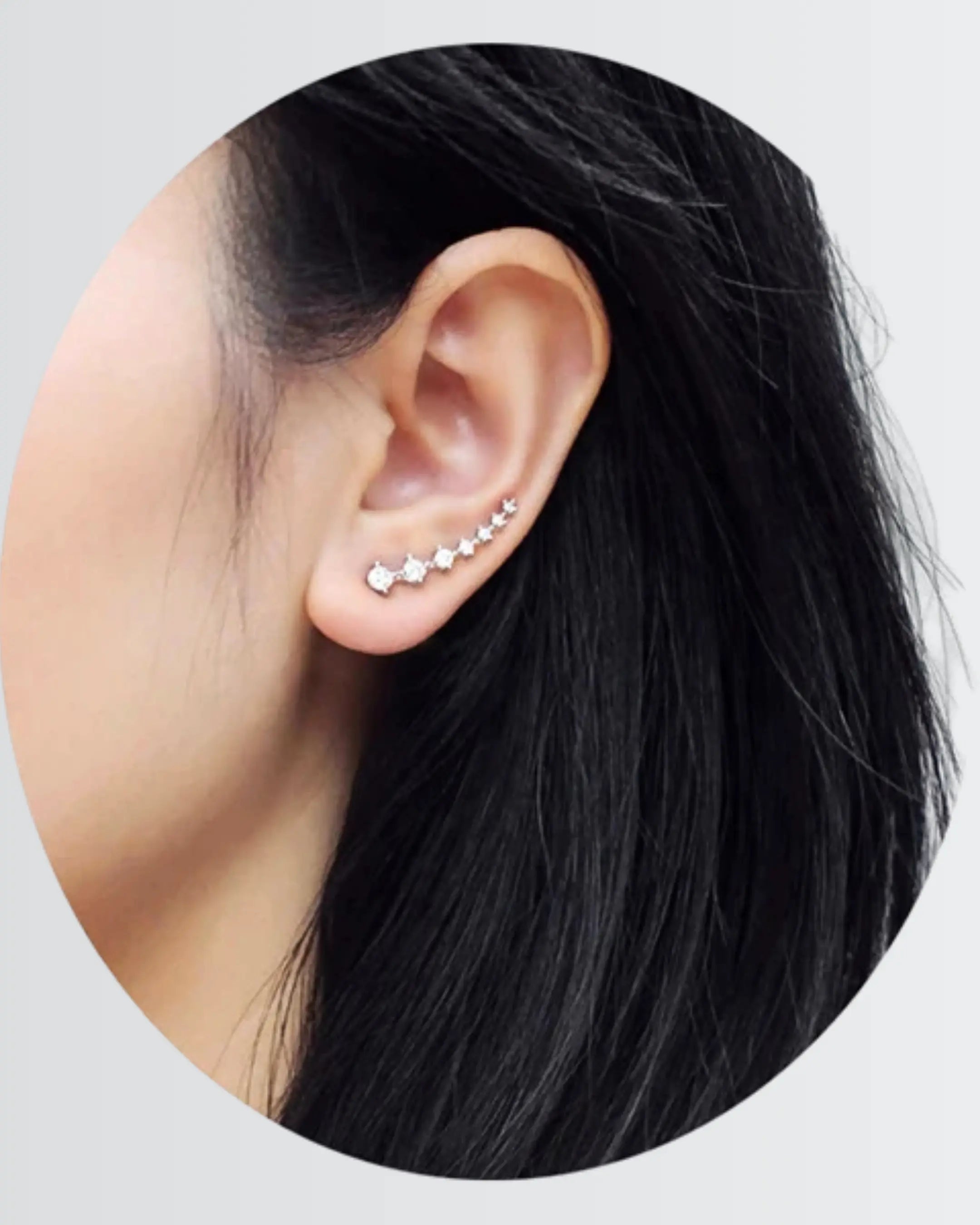 Flourish Your Sparkle Ear Climbers - Silver Earrings by BLINGLANE