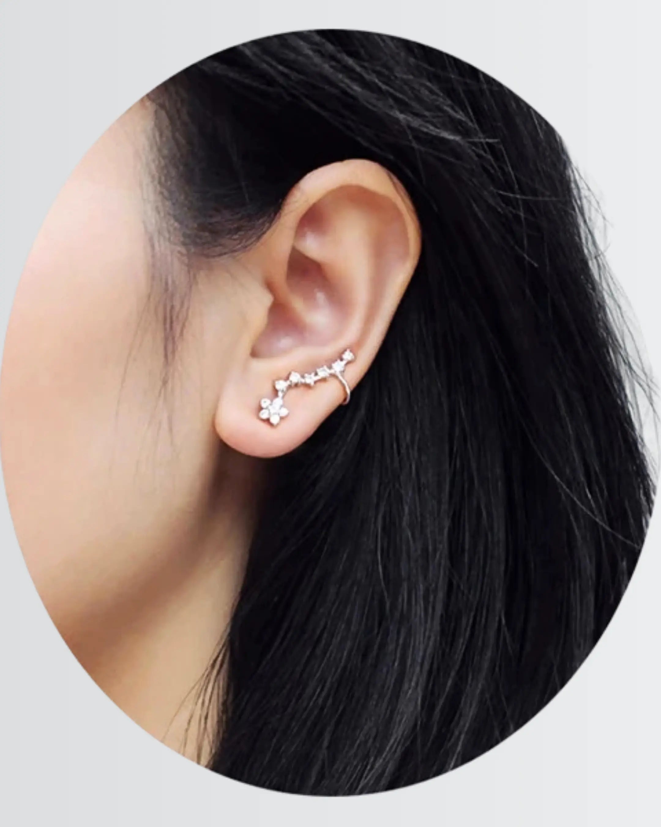 Flourish Your Sparkle Ear Climbers - Silver Earrings by BLINGLANE