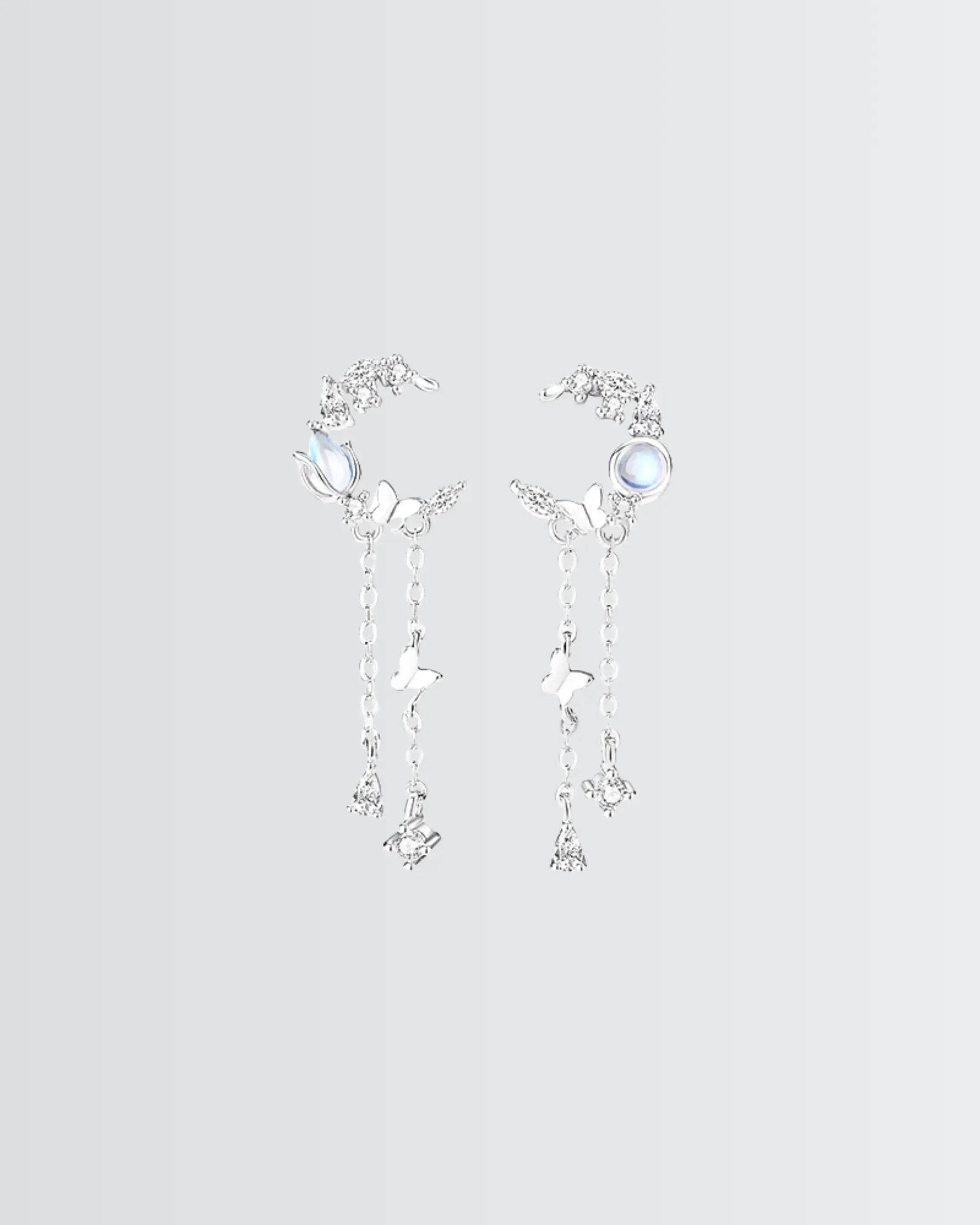 Flutter Glow Tassel Earrings - Silver Earrings by BLINGLANE