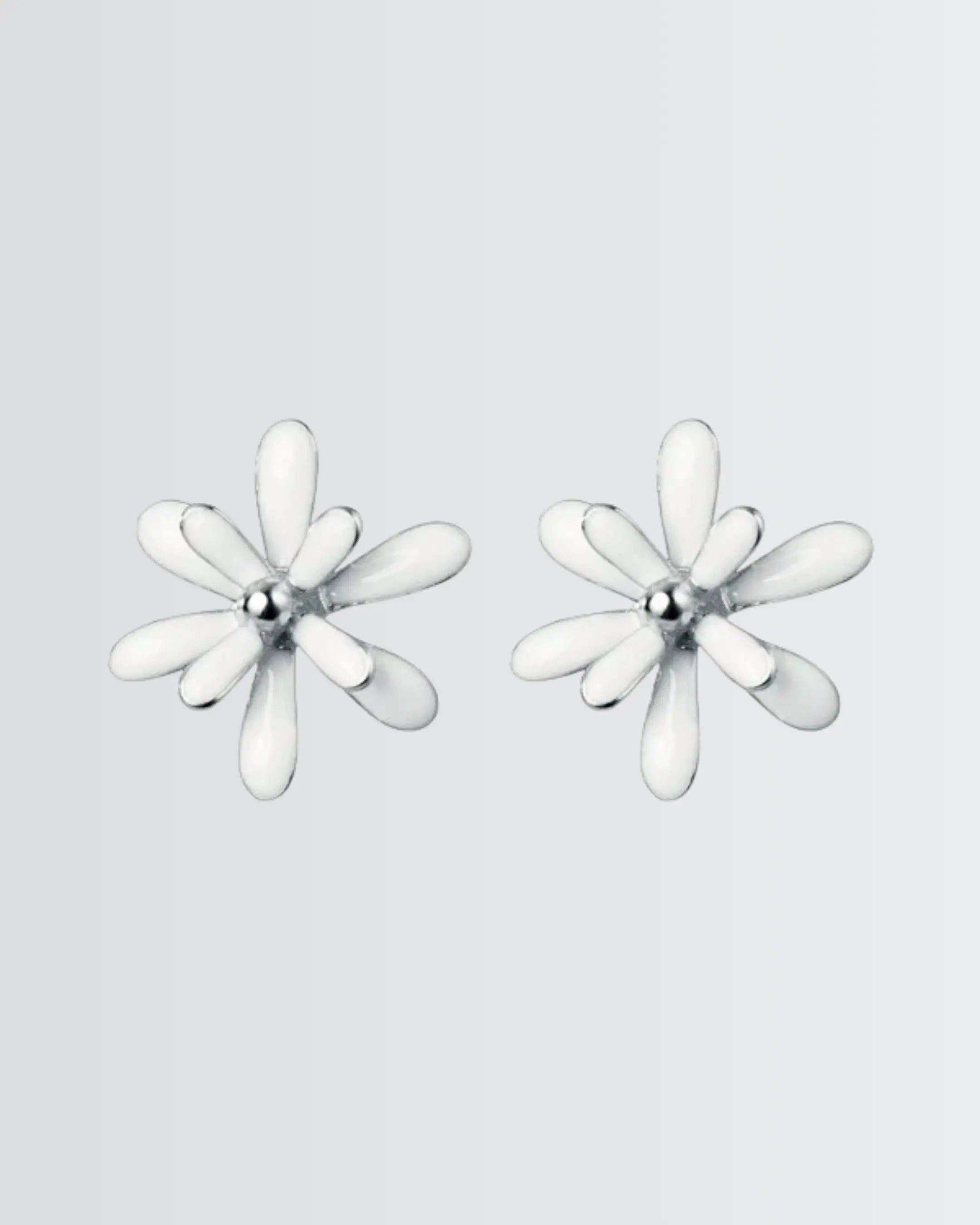 Fluttering Daisies Studs - Silver Earrings by BLINGLANE
