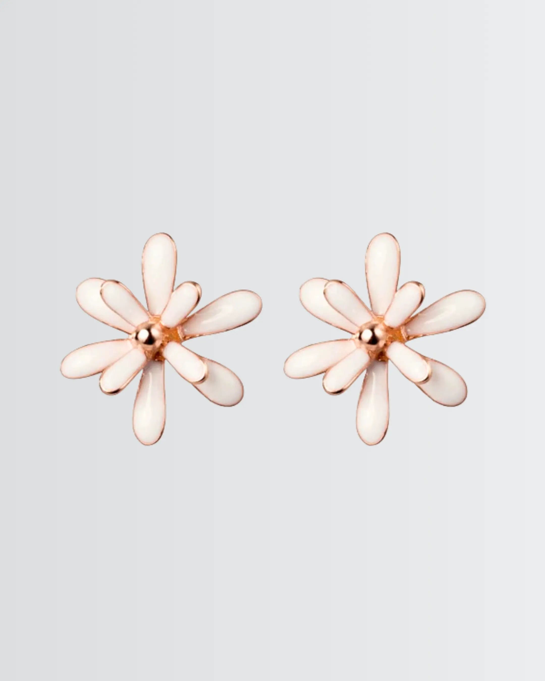 Fluttering Daisies Studs - Silver Earrings by BLINGLANE