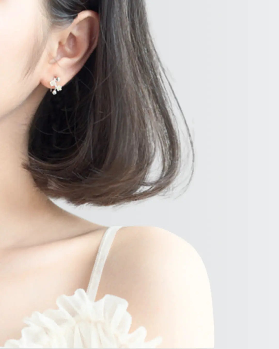 Framed In Flora Mini Hoops - Silver Earrings by BLINGLANE