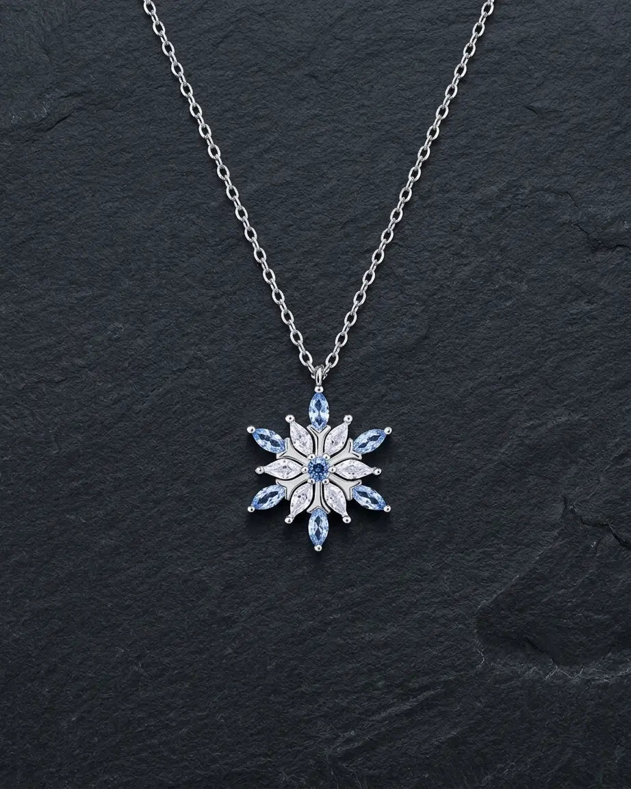 Frozen in Time Snowflake Necklace - Silver Necklace by BLINGLANE