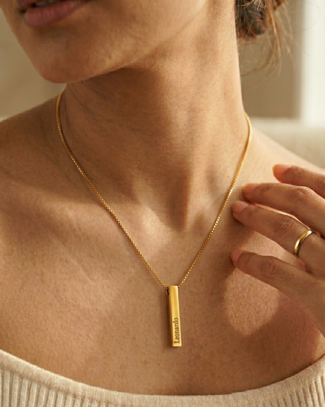 Personalize Your Name Vertical Bar Necklace