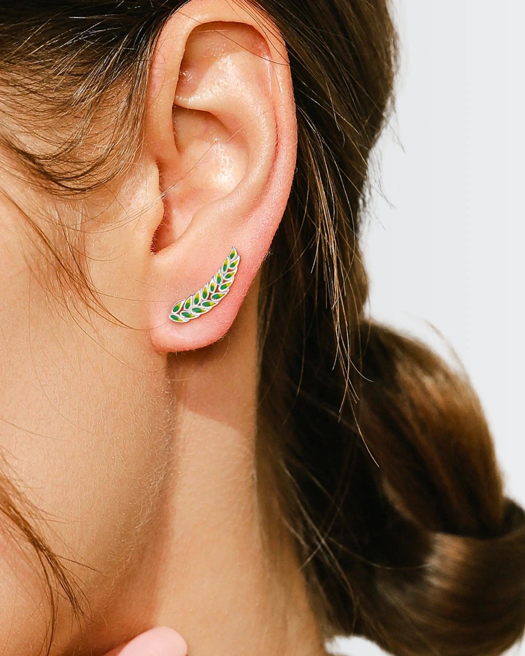 Graced By Flora Ear Climbers - Silver Earrings by BLINGLANE