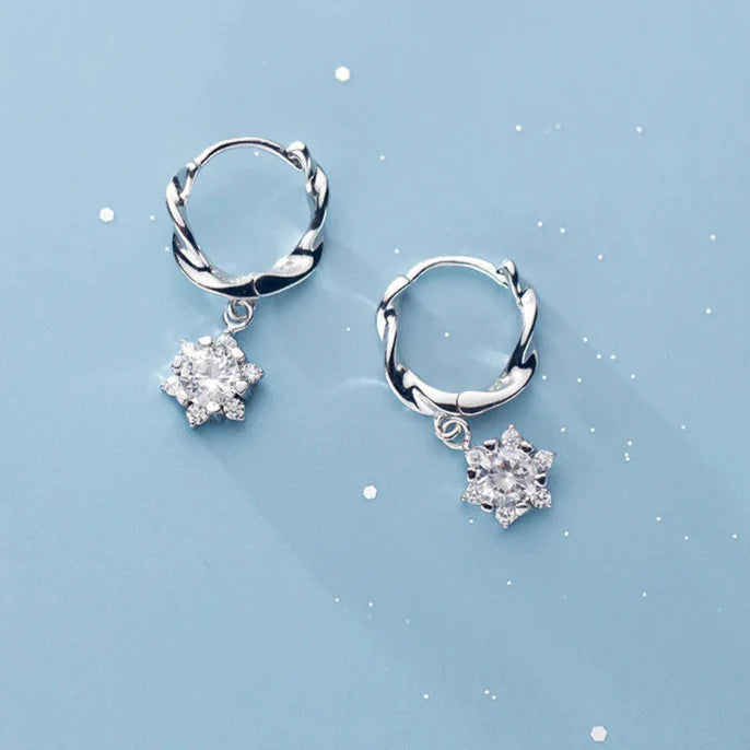 Sunbeam Solitaire Hoop Earrings