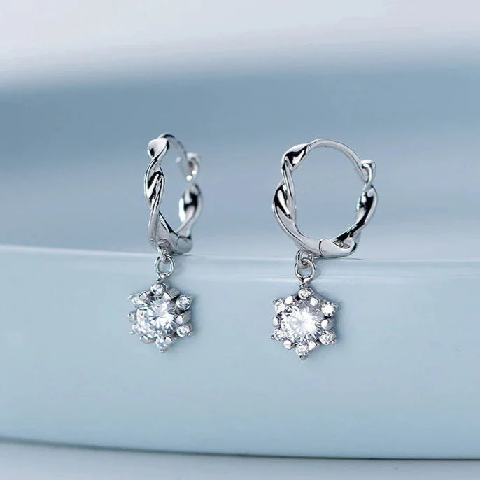 Sunbeam Solitaire Hoop Earrings