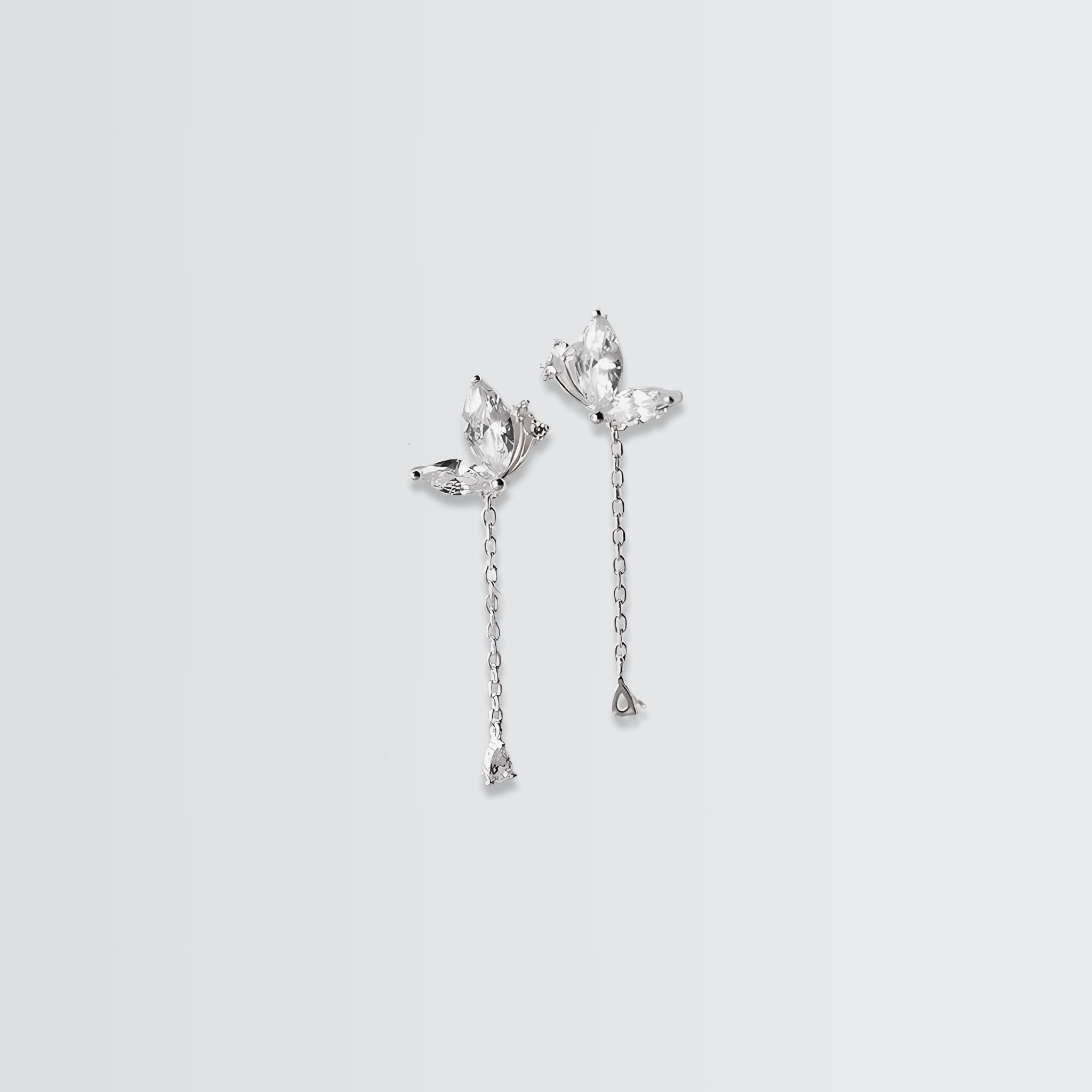Glitterati Butterfly Chain Earrings - jewellery by BLINGLANE
