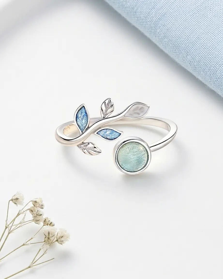 Leafline Elegance Ring - Silver Ring by BLINGLANE