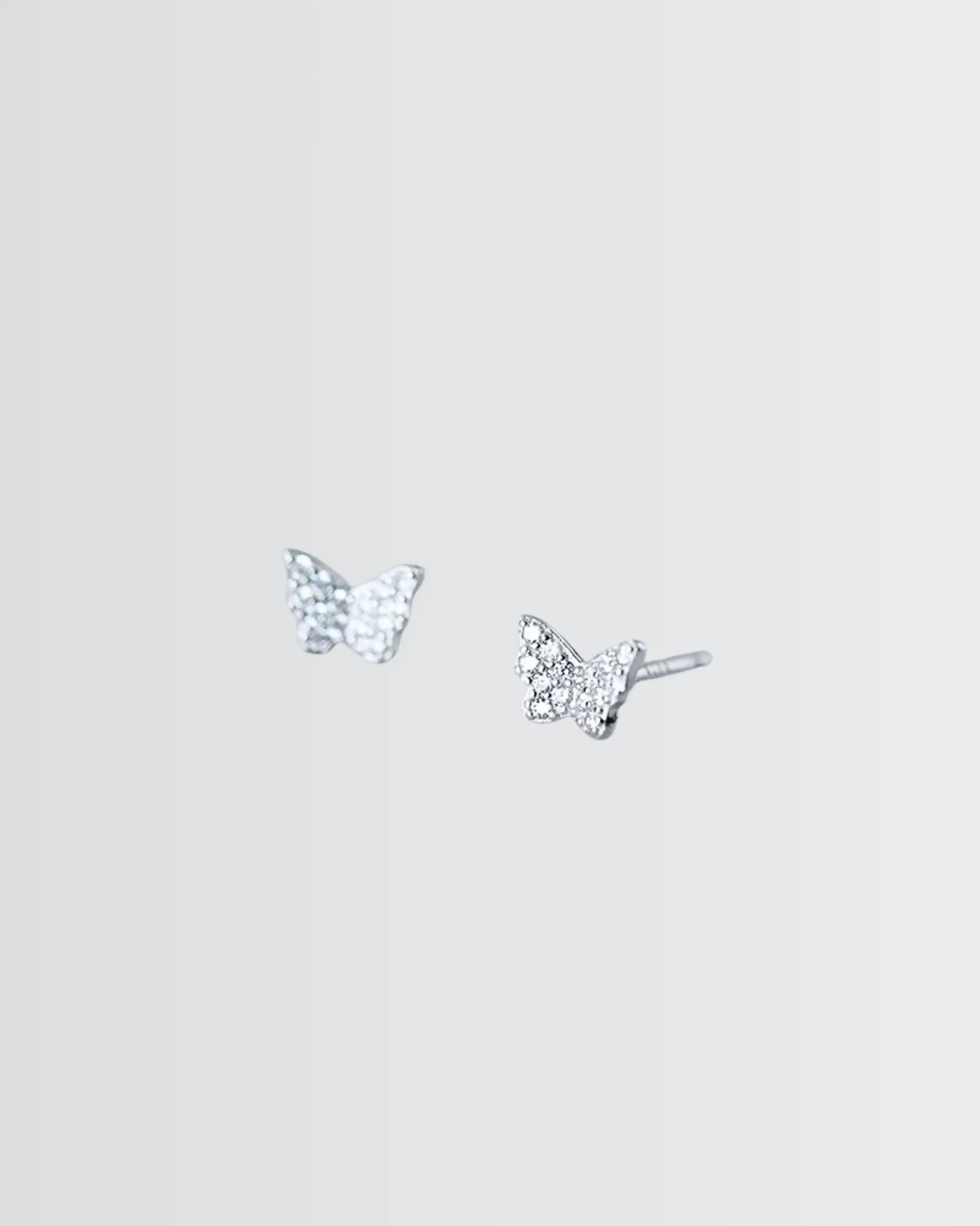 Lil Flutterfly Studs - Silver Earrings by BLINGLANE
