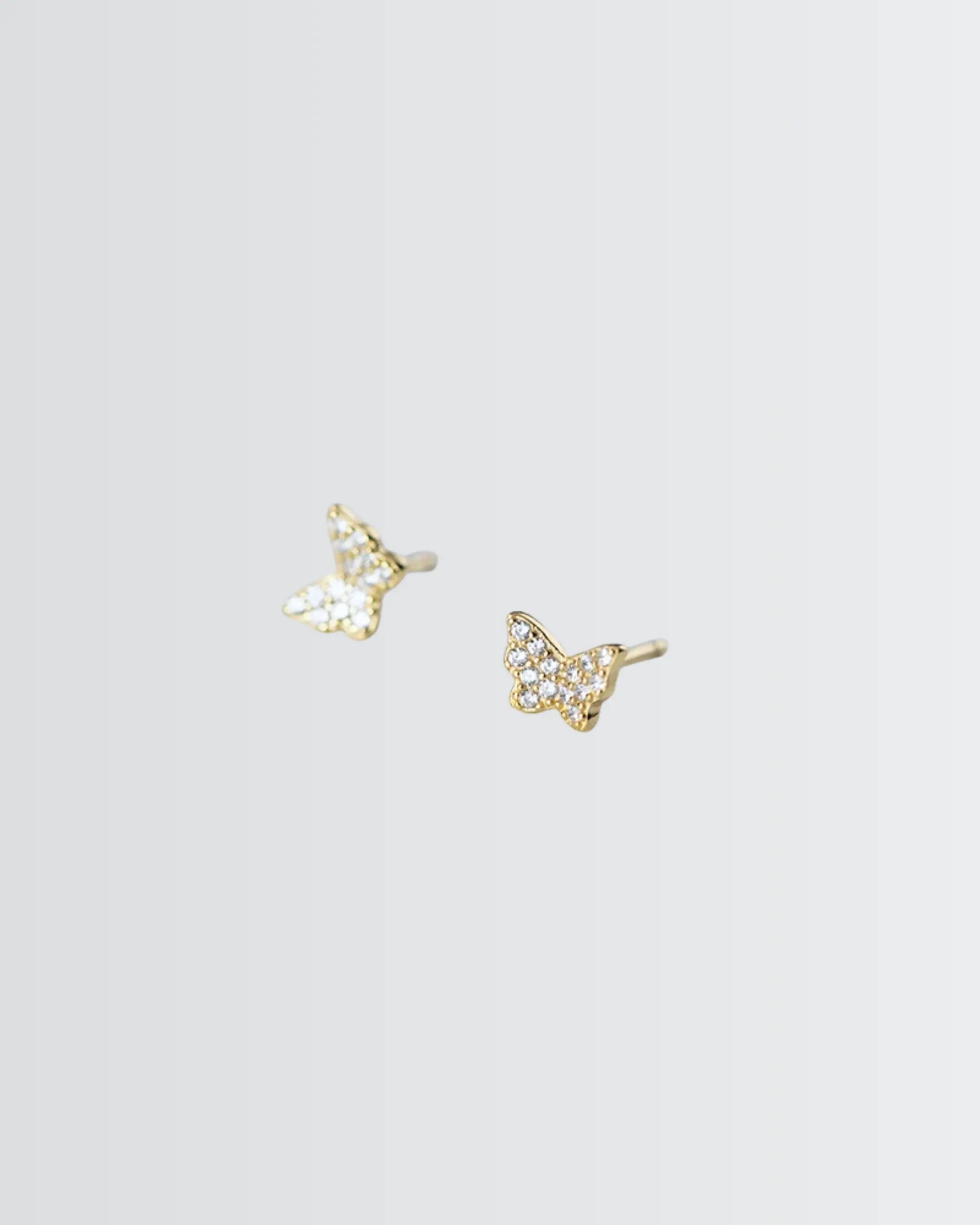 Lil Flutterfly Studs - Silver Earrings by BLINGLANE