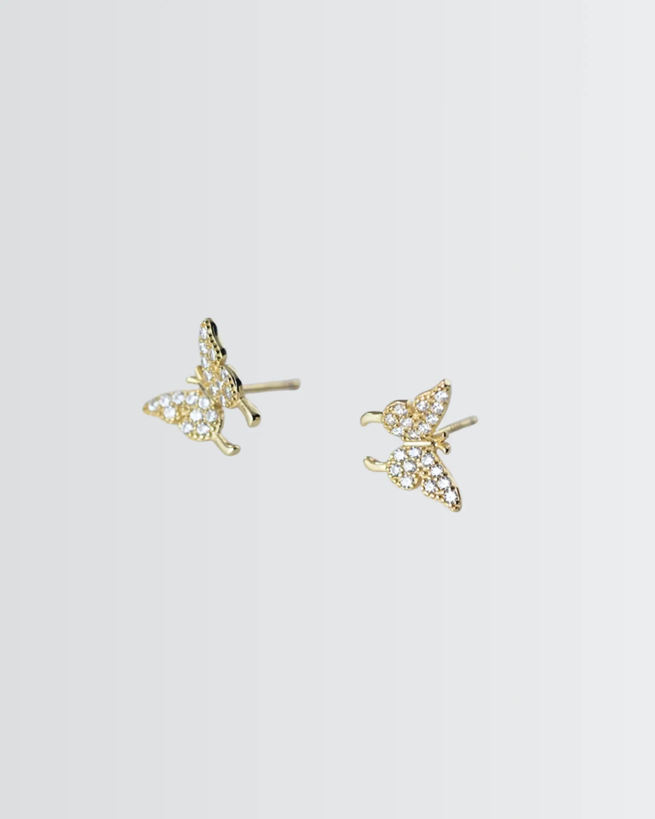 Lil Flutterfly Studs - Silver Earrings by BLINGLANE