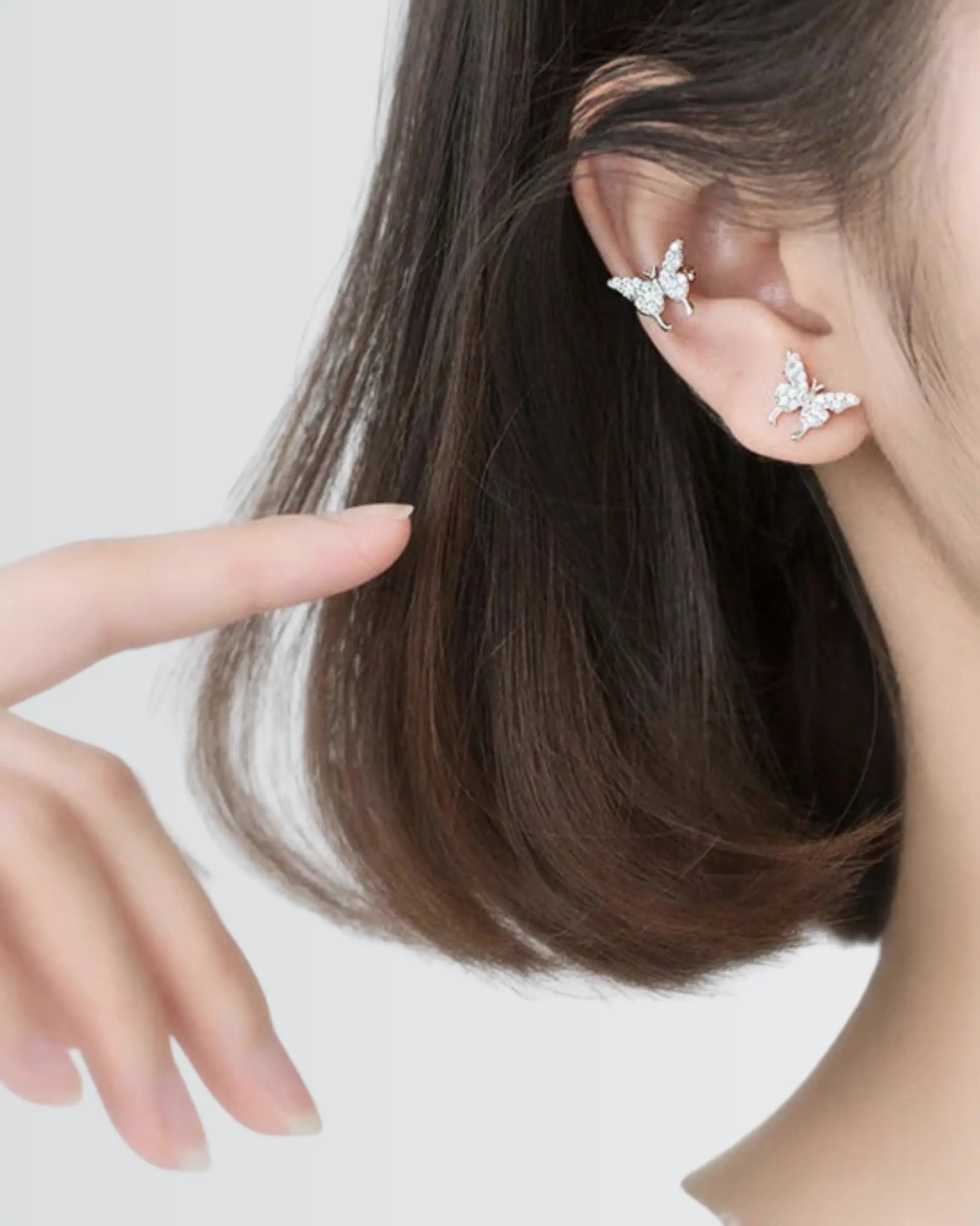 Lil Flutterfly Studs - Silver Earrings by BLINGLANE