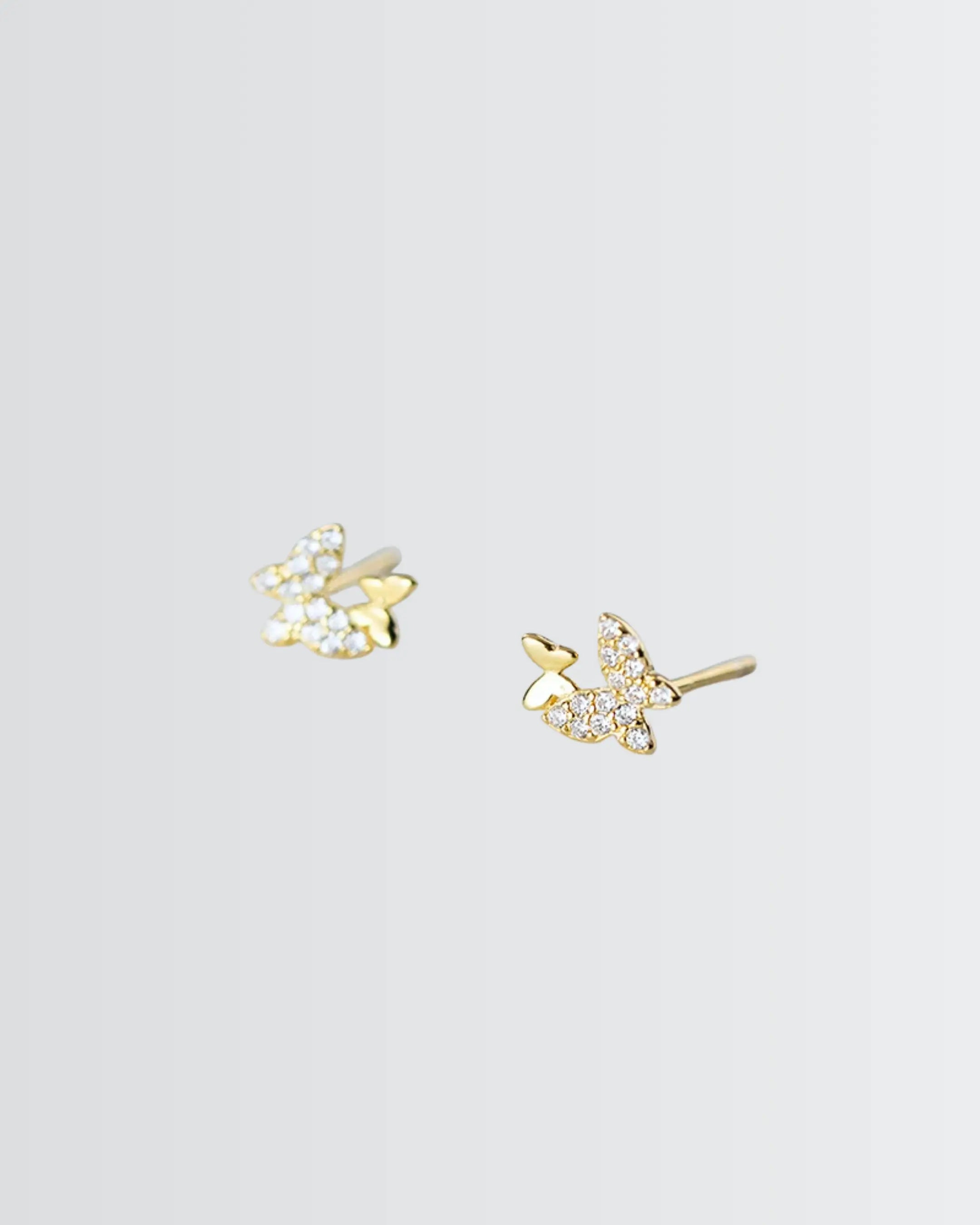 Lil Flutterfly Studs - Silver Earrings by BLINGLANE