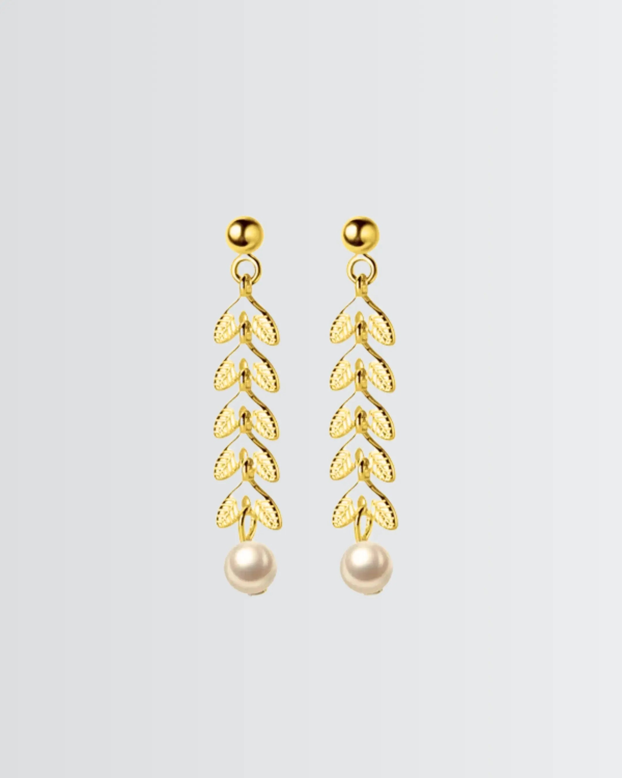 Lush Leaves Elite Earrings - Silver Earrings by BLINGLANE