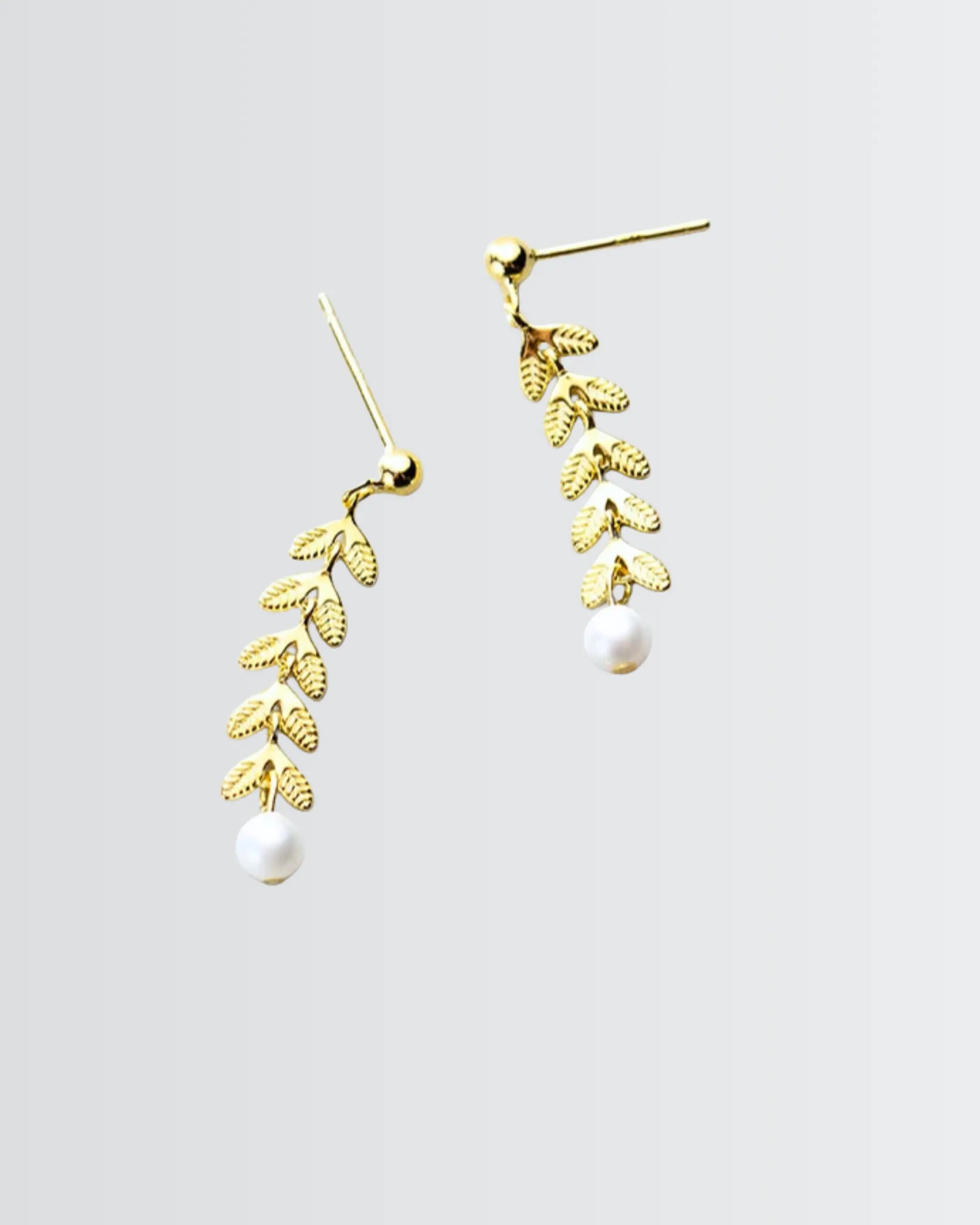 Lush Leaves Elite Earrings - Silver Earrings by BLINGLANE