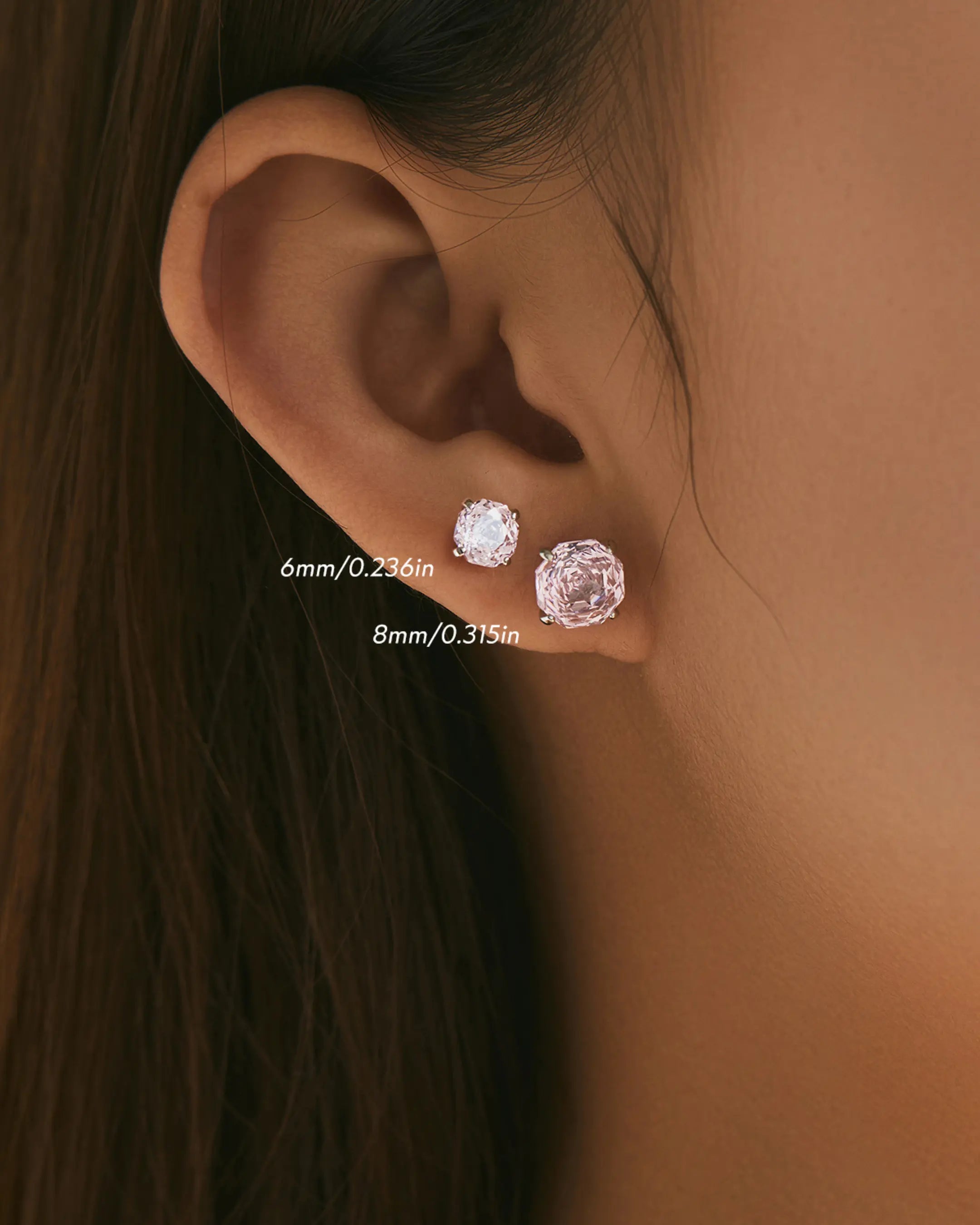 Luxe Solitaire Studs - Silver Earrings by BLINGLANE