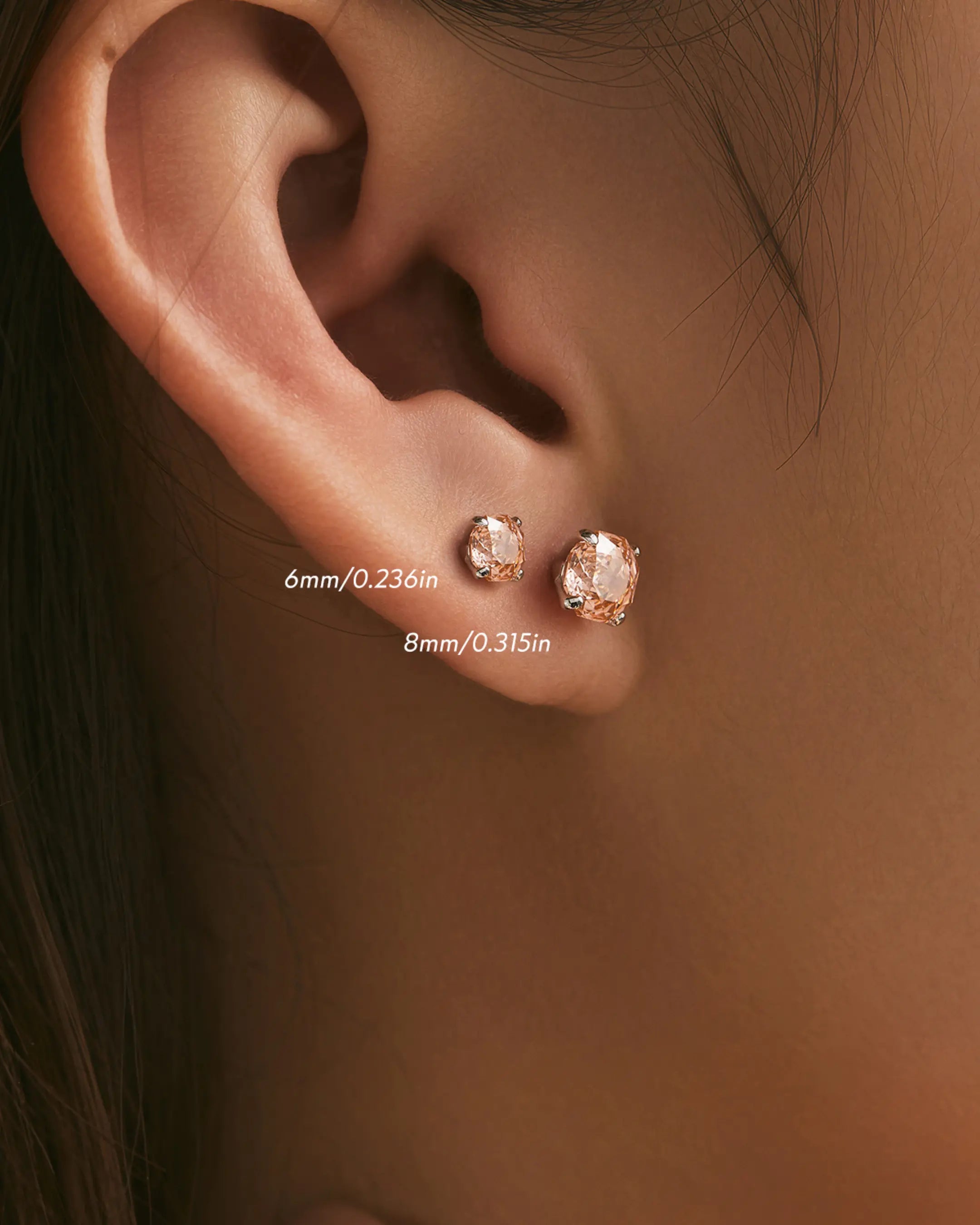 Luxe Solitaire Studs - Silver Earrings by BLINGLANE