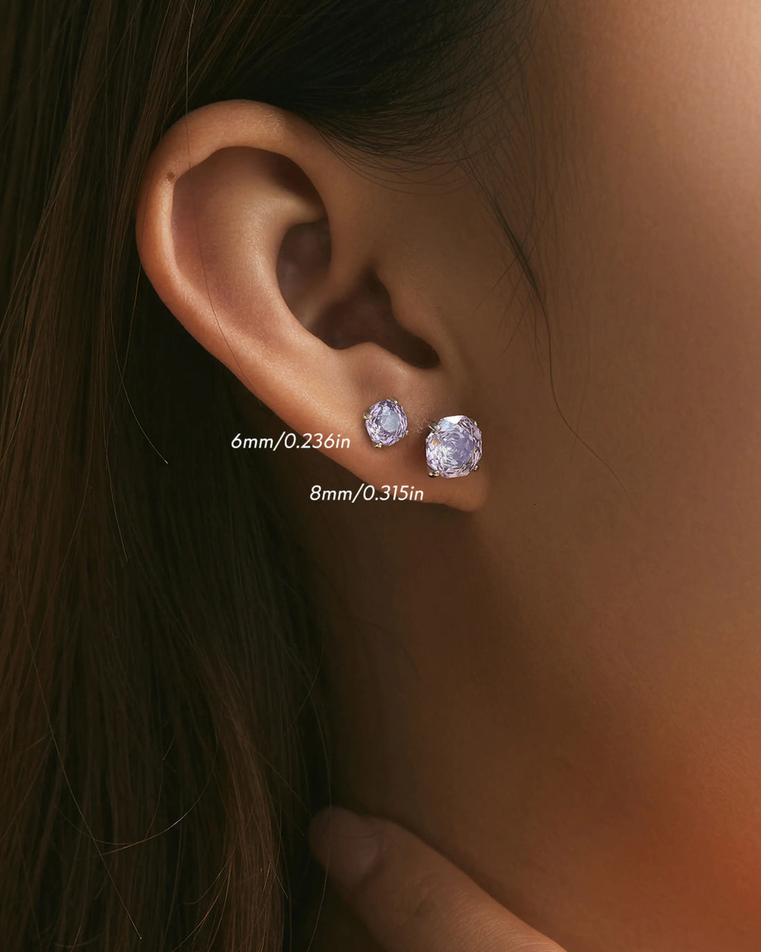 Luxe Solitaire Studs - Silver Earrings by BLINGLANE
