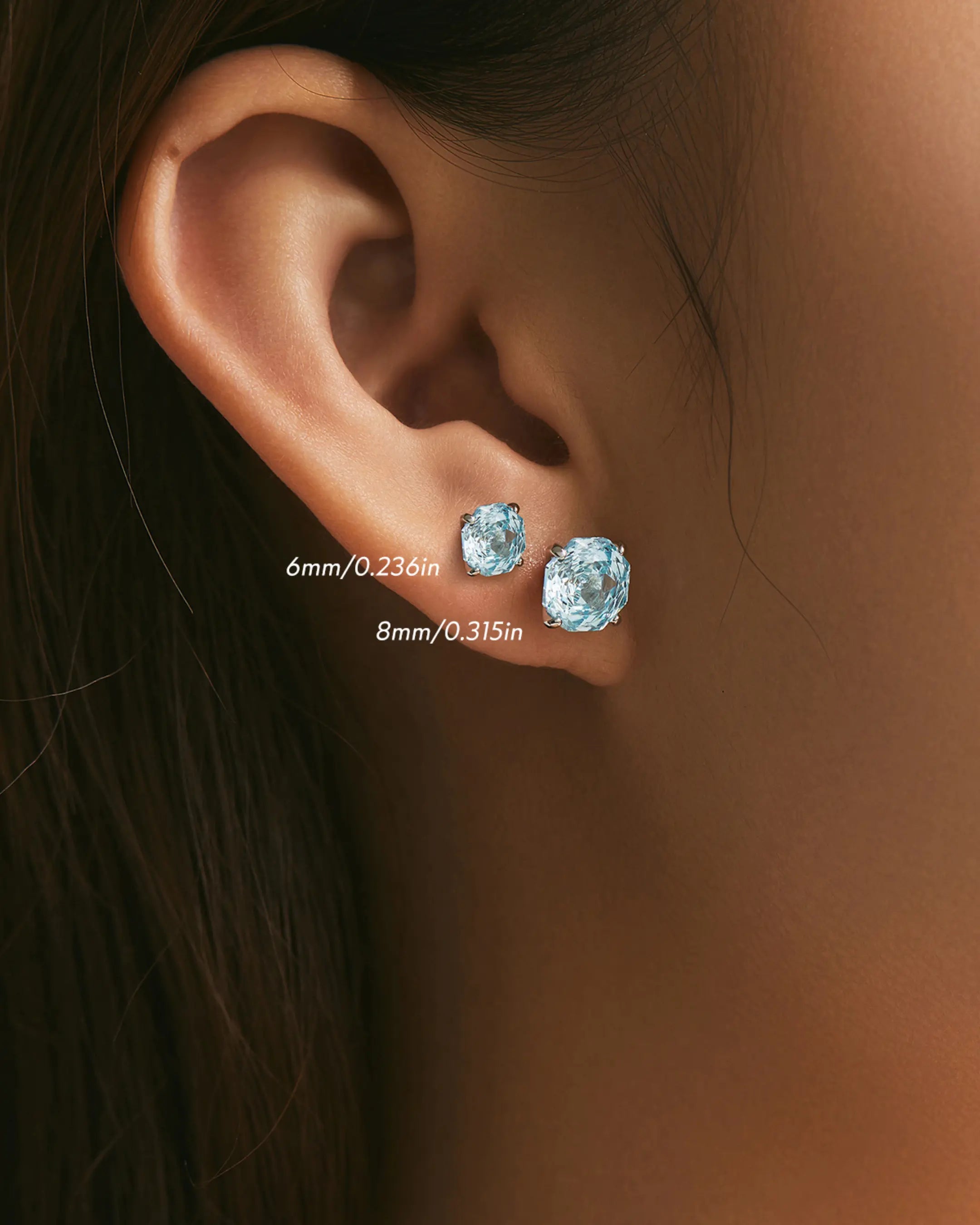 Luxe Solitaire Studs - Silver Earrings by BLINGLANE